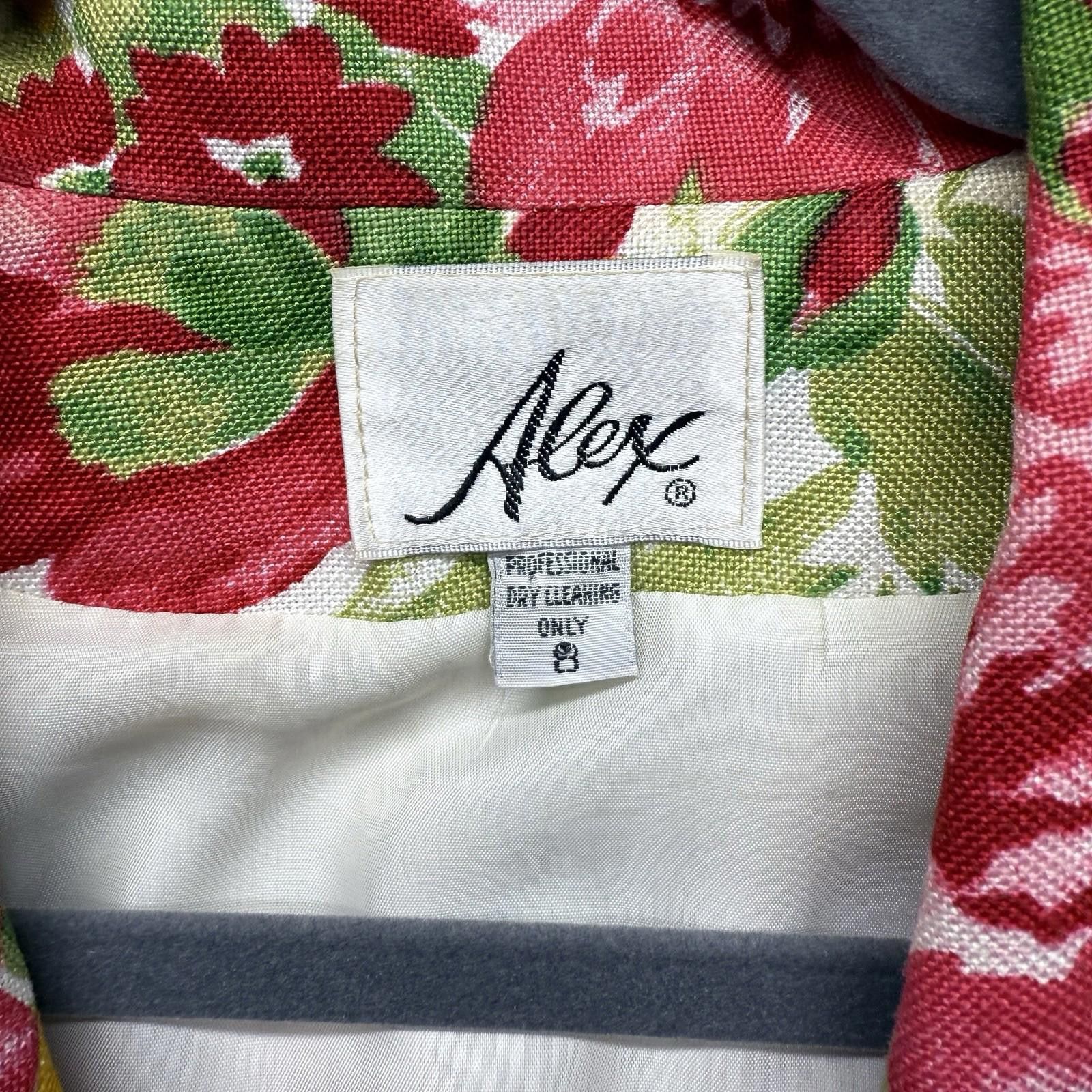 Alexander McQueen VTG Alex Floral Retro Blazer Womens 8 Multicolor Artsy Bold Size M / US 6-8 / IT 42-44 - 3 Thumbnail