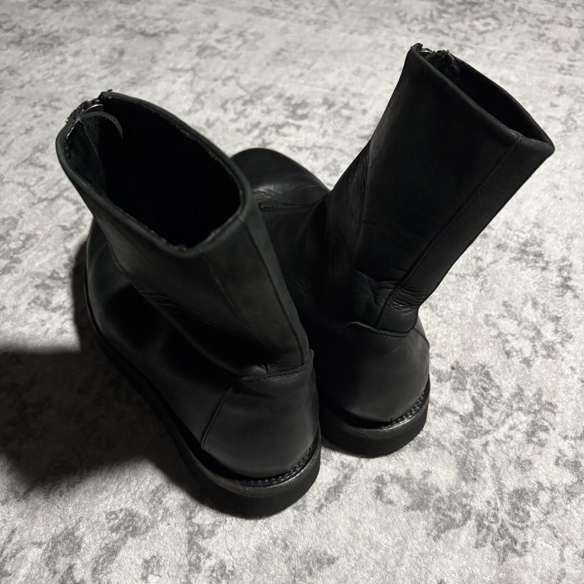 RIPVANWINKLE RIPVANWINKLE Spiral Zip Leather Creeper Boots Black | 40 Size US 9 / EU 42 - 7 Thumbnail