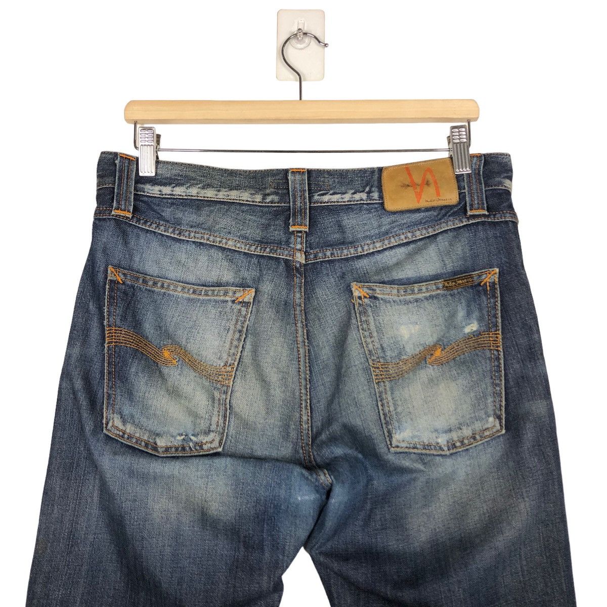 Japanese Brand 🔥Rare Distressed Denim Design Nudie Jeans Japan Made Size US 32 / EU 48 - 7 Thumbnail