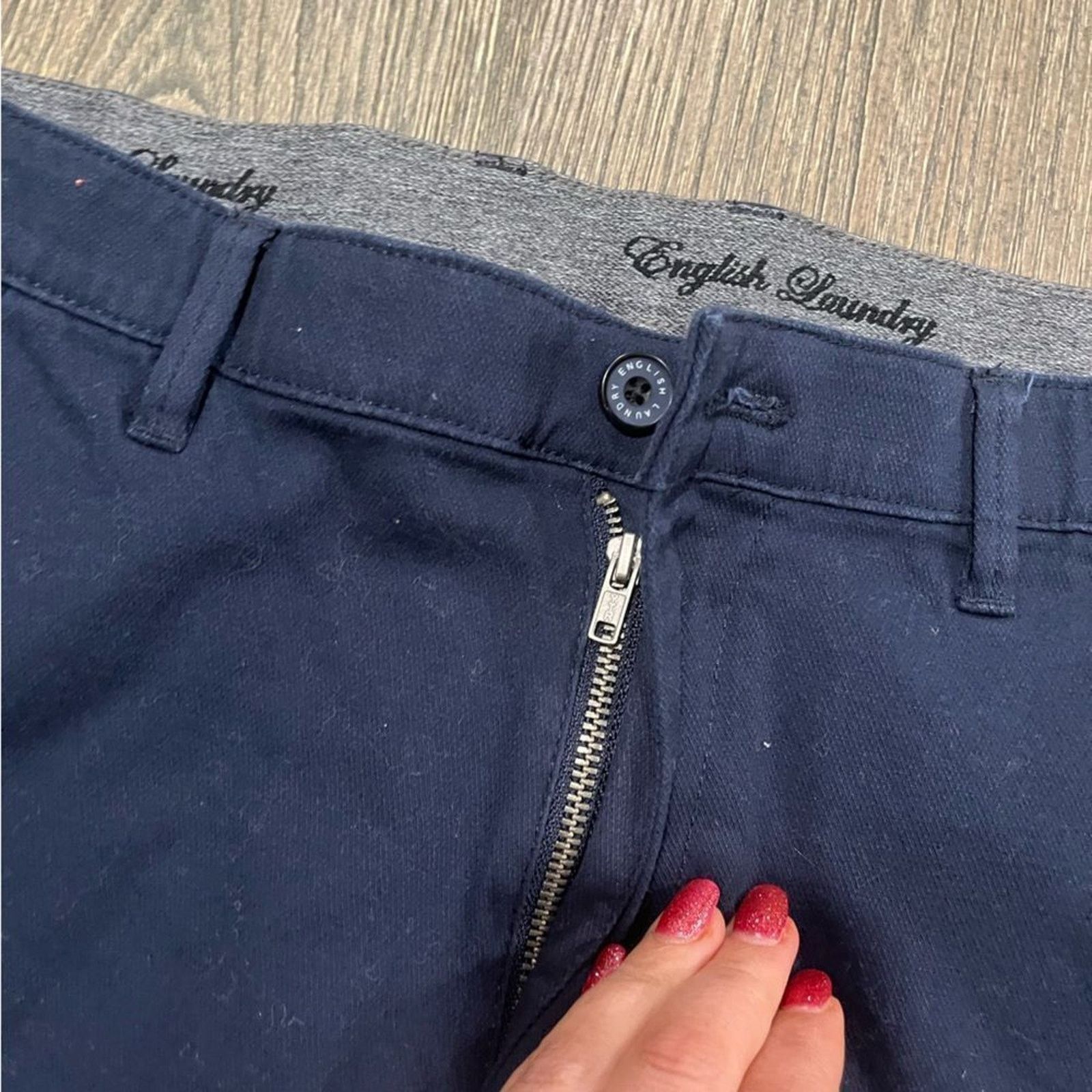Vintage English Laundry Navy Slim Leg Trouser Dress Pants Size 34x30 Size US 34 / EU 50 - 4 Thumbnail