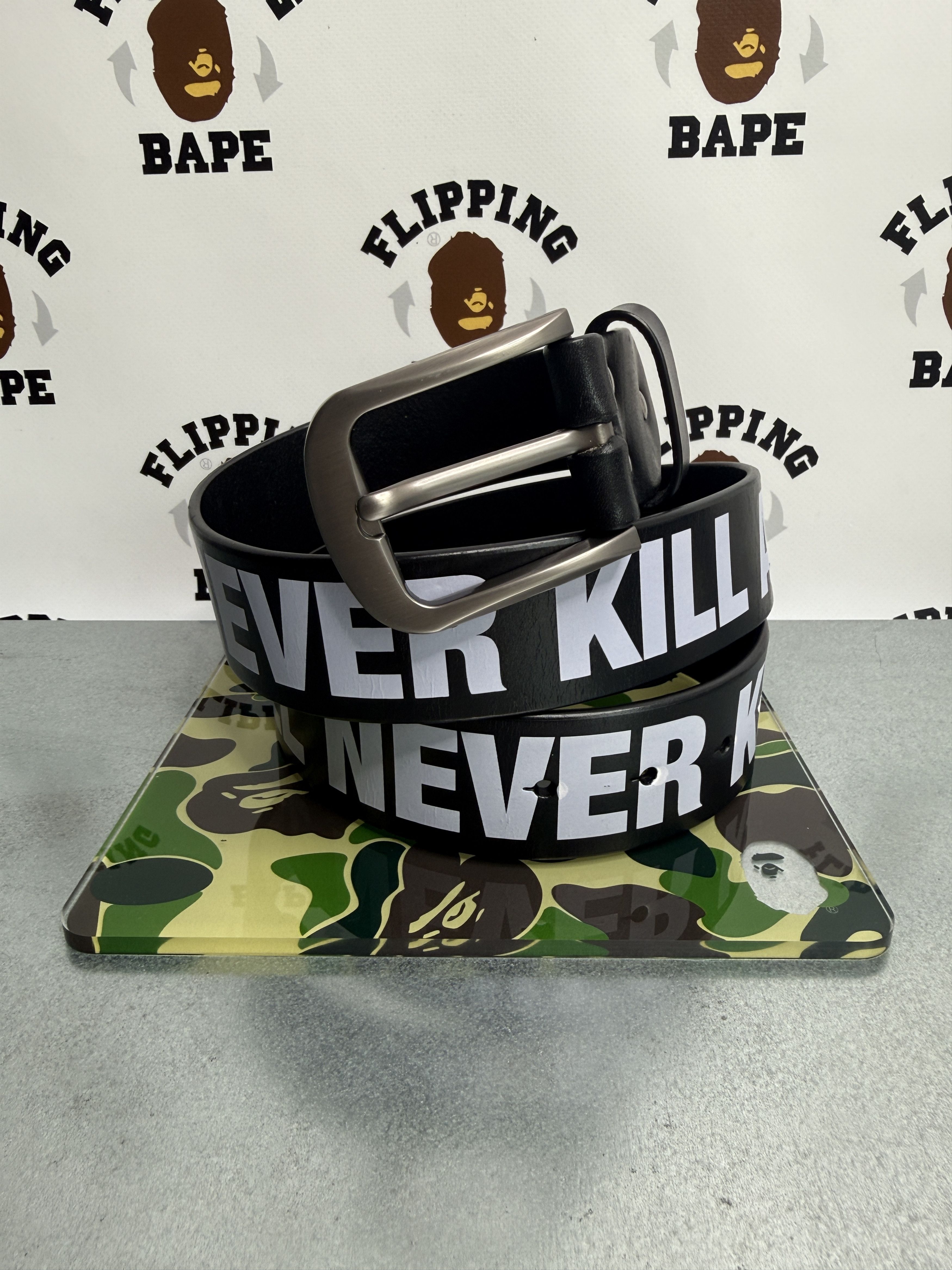 Bape BAPE A BATHING APE LEATHER BELT (L/36) Size 36 - 4 Thumbnail