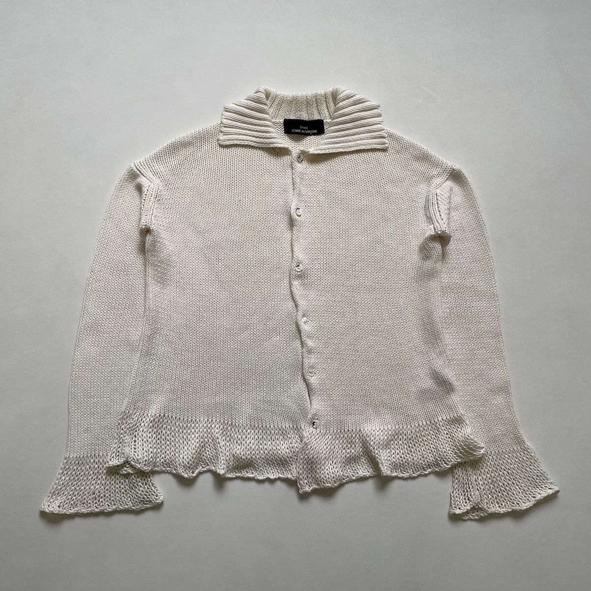 Comme des Garcons S/S 1993 Flared Hem Knit Cotton Cardigan Size M / US 6-8 / IT 42-44 - 2 Thumbnail