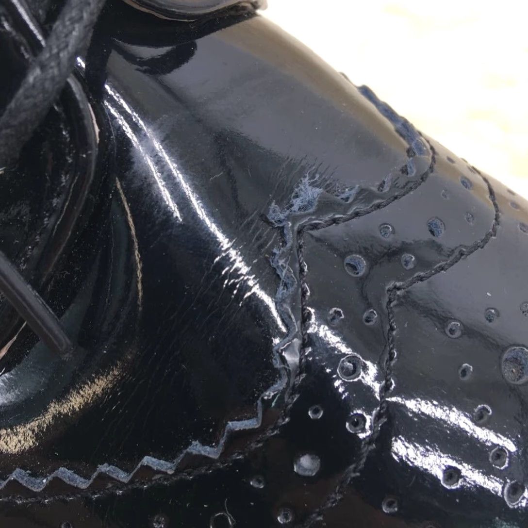 Vintage Women’s Black Patent Wingtip Oxford Shoes Casual Workwear Travel US 9.5 EU 41 Size XS / US 0-2 / IT 36-38 - 7 Thumbnail