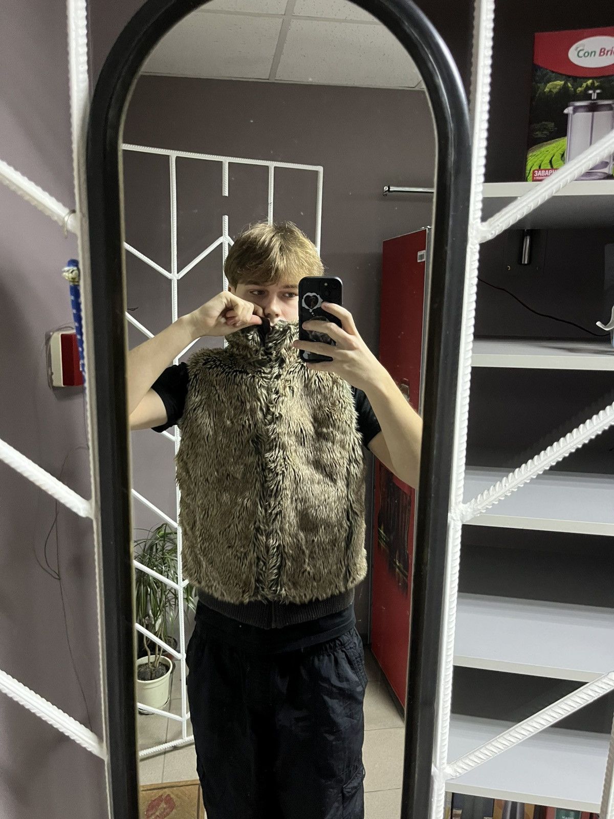 If Six Was Nine Y2K Vintage 90s Faux Fur vest Opium LGB style Avant-garde Size US M / EU 48-50 / 2 - 7 Thumbnail