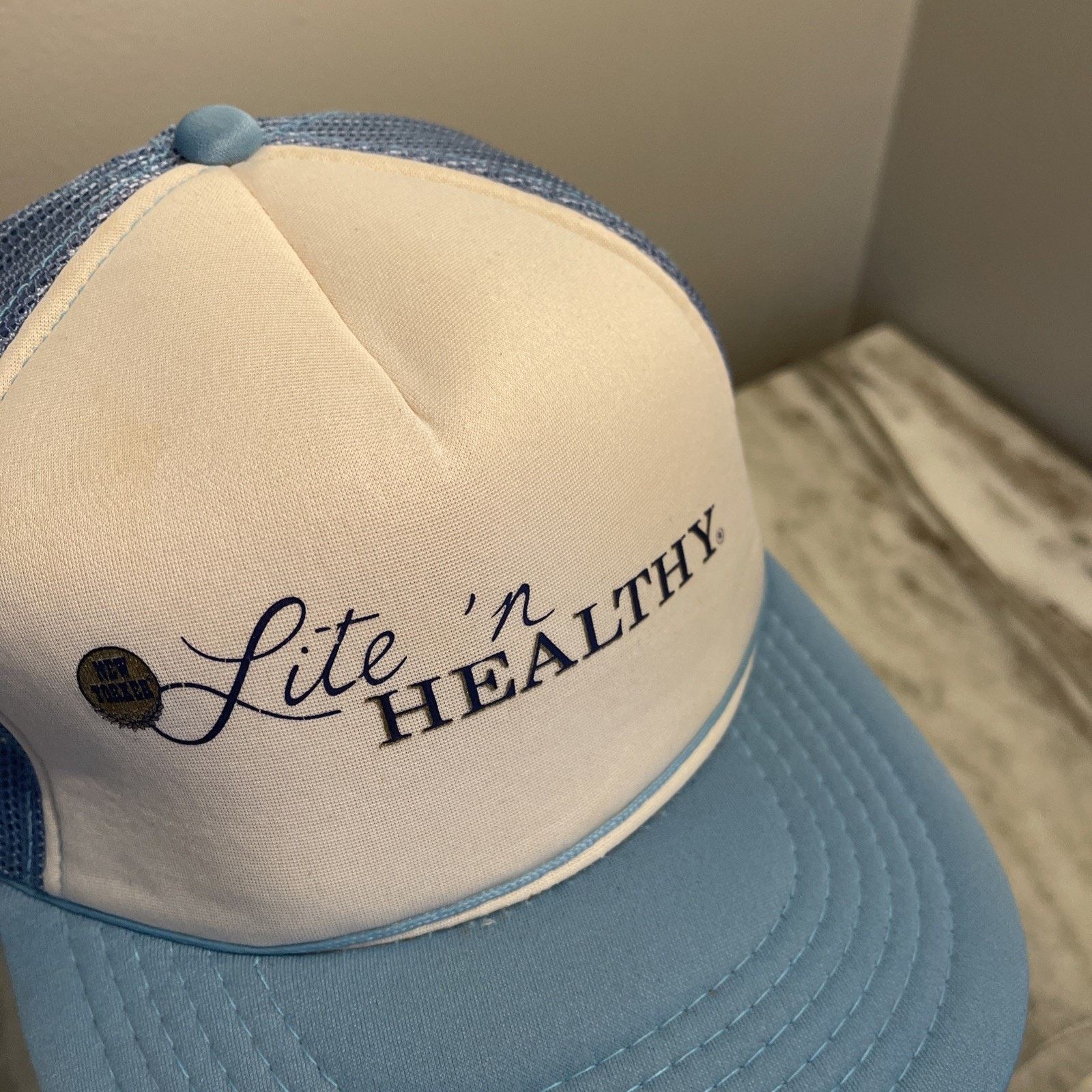 Vintage Vtg Adjustable New Yorker Lite N Healthy Trucker Hat Bout Size ONE SIZE - 2 Thumbnail
