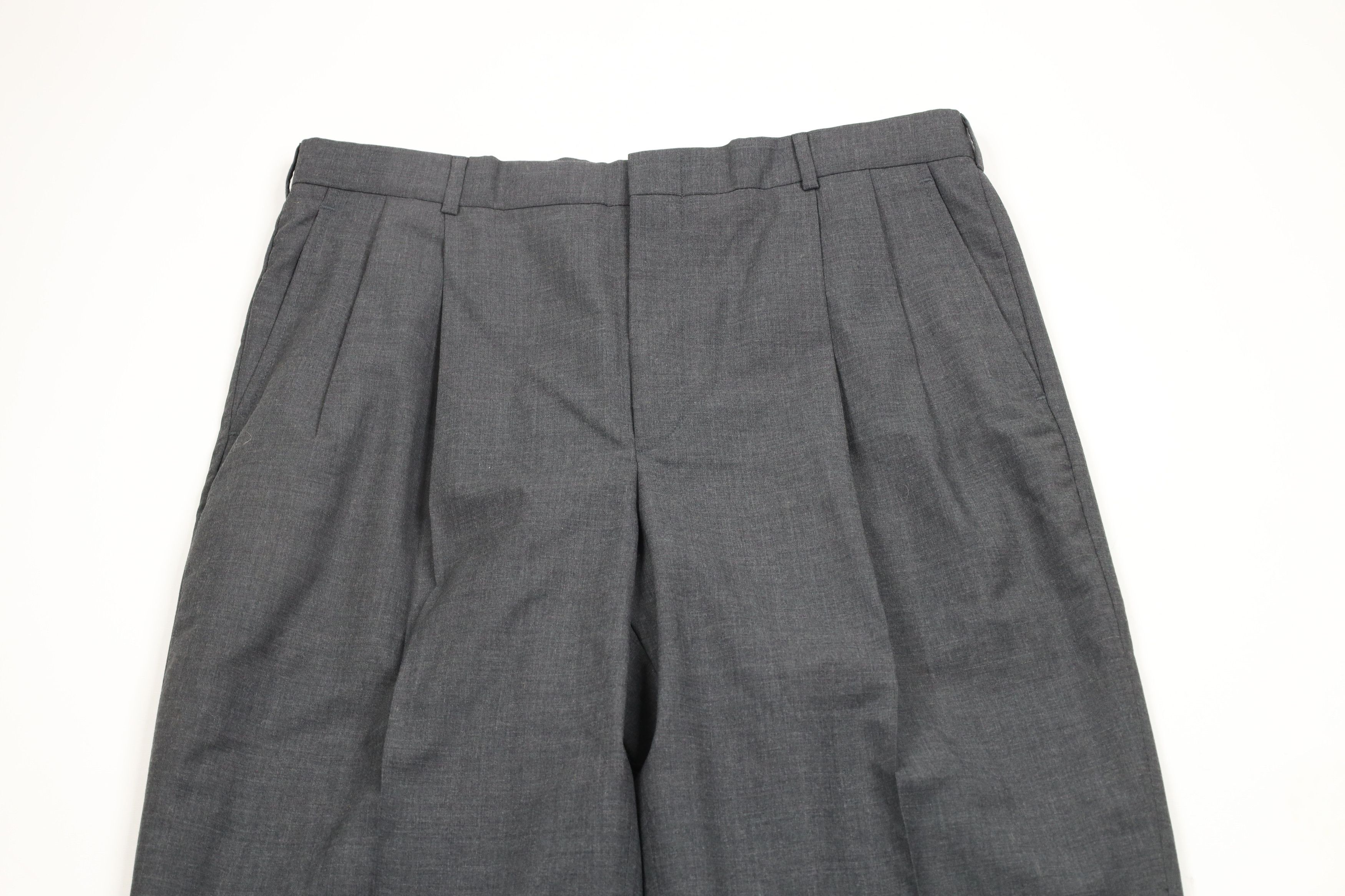 Lands' End × Vintage Deadstock Vintage 90s Lands End Wool Wide Leg Chino Pants Size US 36 / EU 52 - 4 Thumbnail