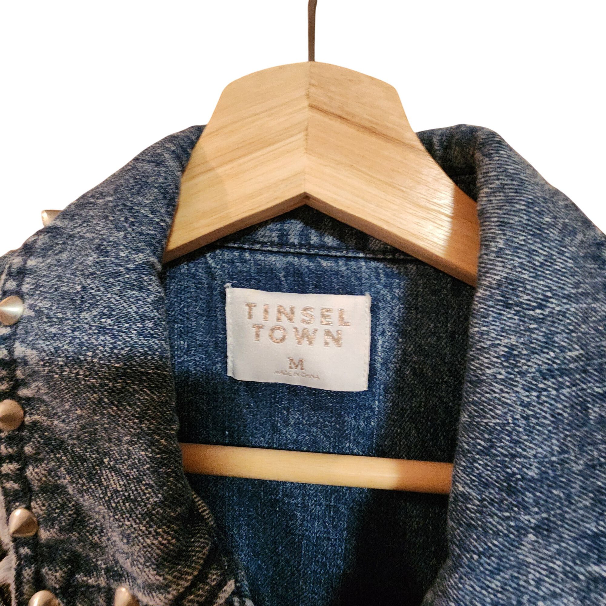 Other Distressed Denim Jacket With Embroidered Patches & Stud Deta Size M / US 6-8 / IT 42-44 - 3 Thumbnail