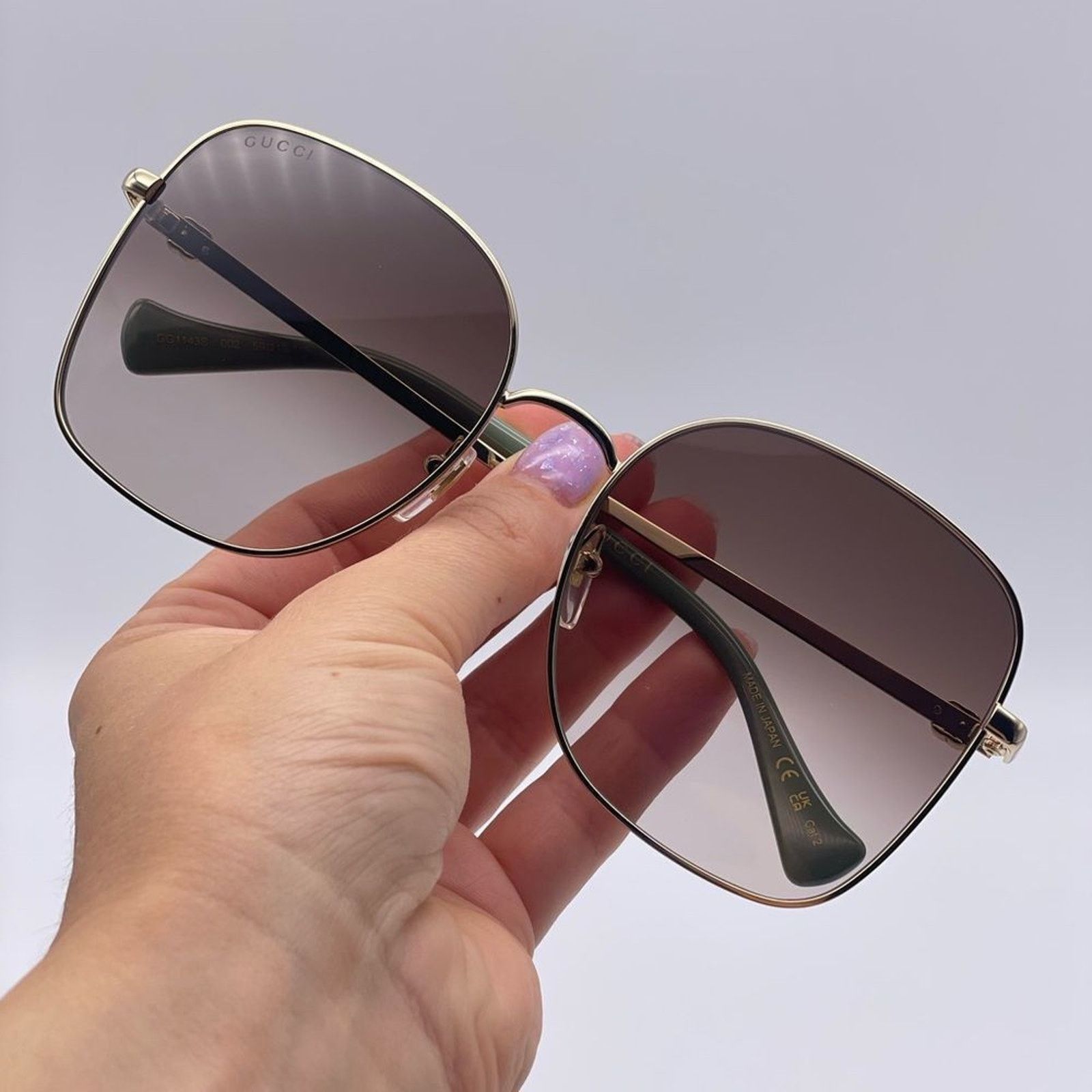 Gucci BRAND NEW GUCCI GG1143S 002 Gold/Brown Women Sunglasses Size ONE SIZE - 9 Thumbnail