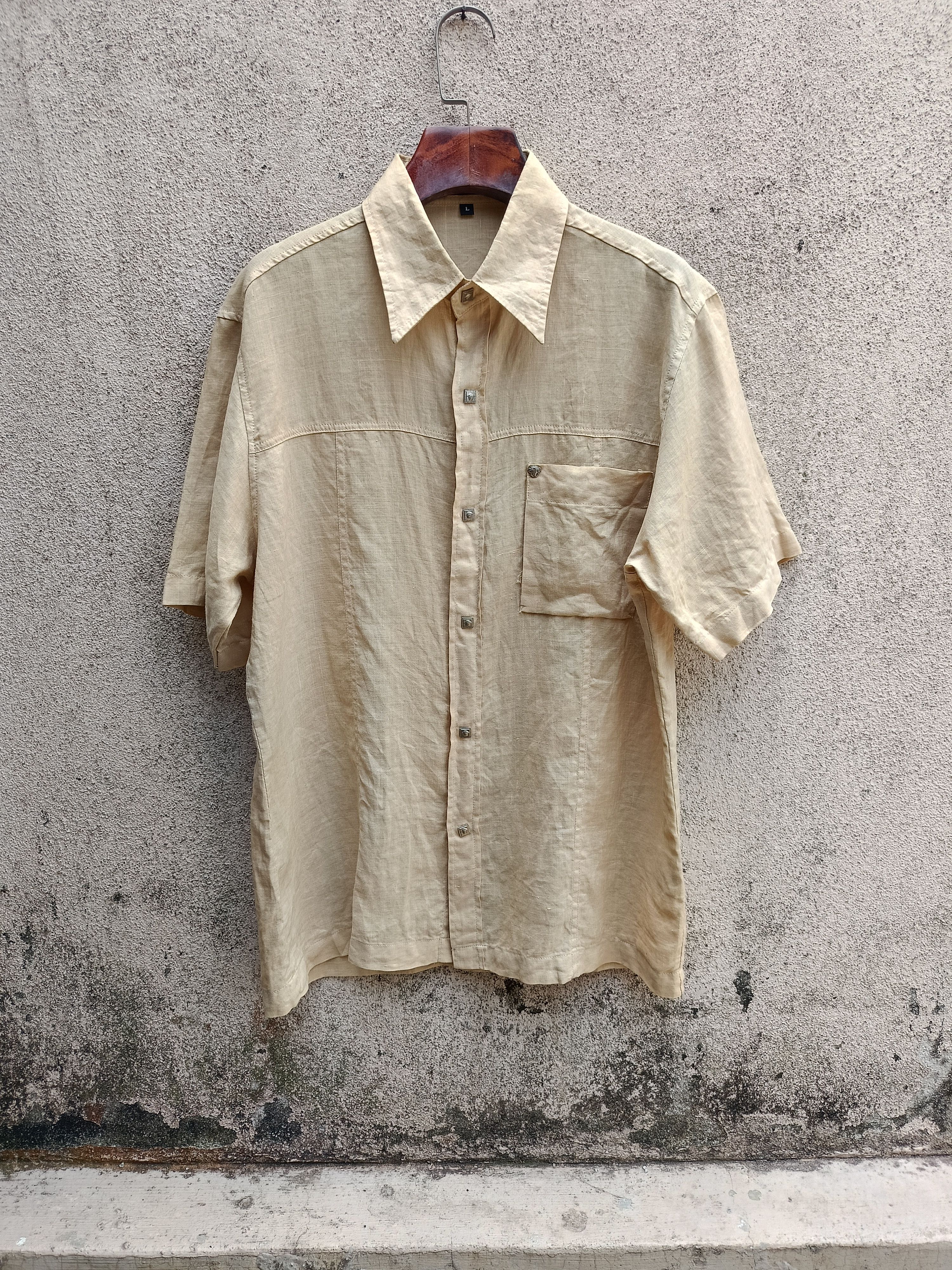 Versace Jeans Couture 90's VERSACE JEANS COUTURE VINTAGE SHIRT BUTTON UP LINEN Size US L / EU 52-54 / 3 - 2 Thumbnail