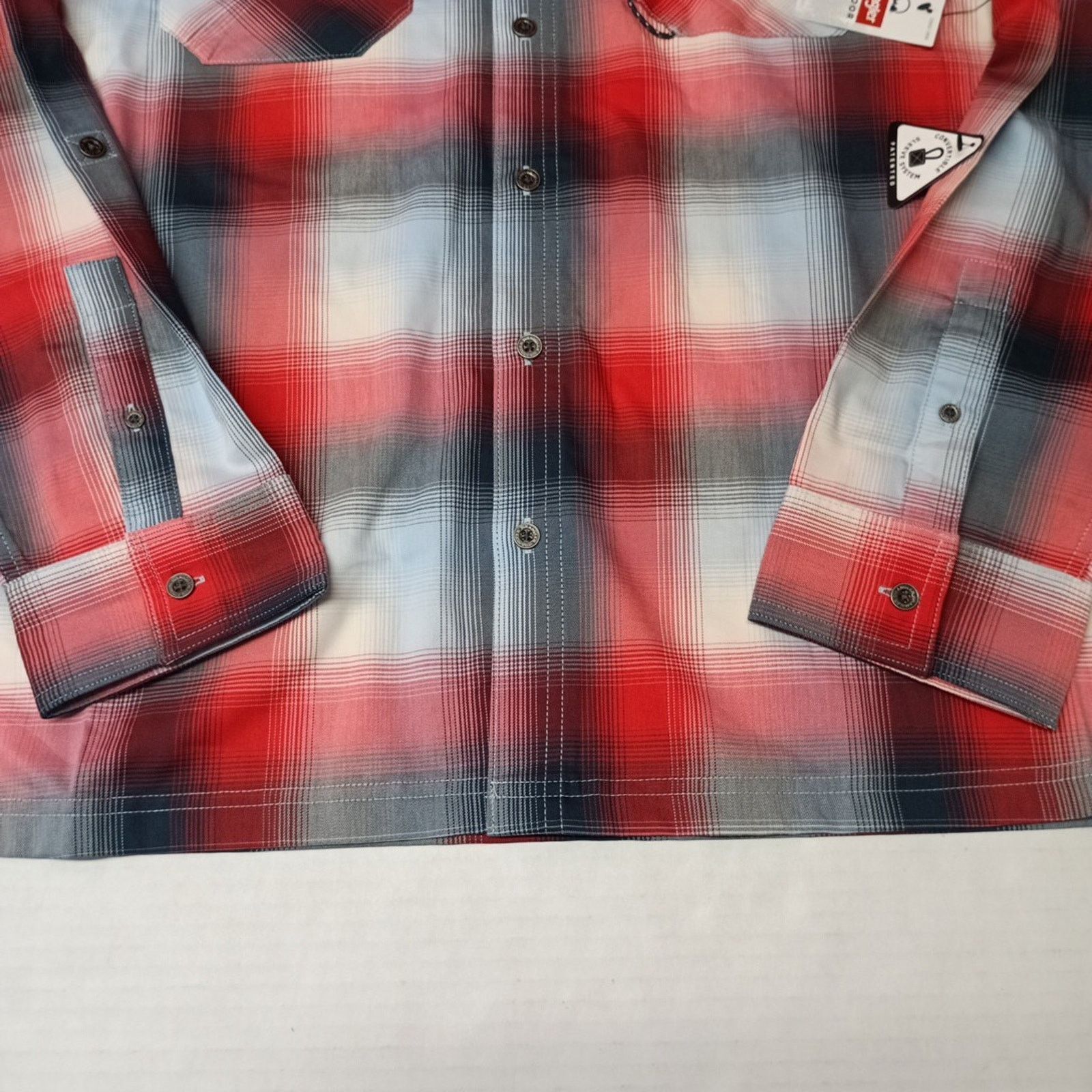 Wrangler Wrangler Shirt Men's XL Red Plaid Convertible Sleeves Shirt Size US XL / EU 56 / 4 - 2 Thumbnail