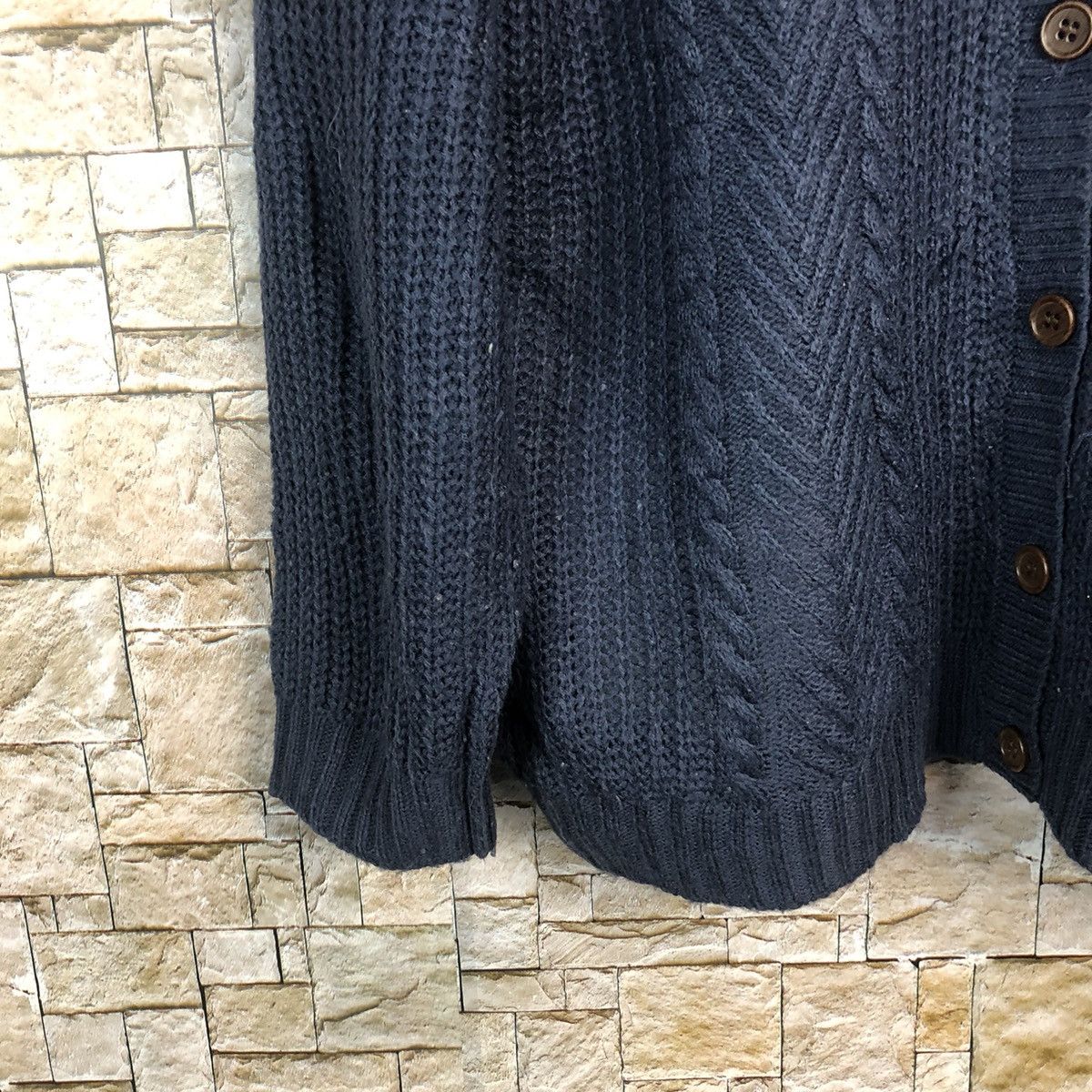 Japanese Brand More Planta Dark Blue Patterned Cardigans #A751 Size L / US 10 / IT 46 - 7 Thumbnail