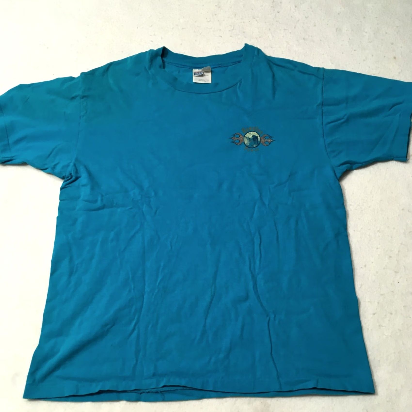 Hanes VINTAGE Hanes T-Shirt Hawaiian 1990s Teal Crew Neck Short Sleeve L Men’s Size US L / EU 52-54 / 3 - 7 Thumbnail