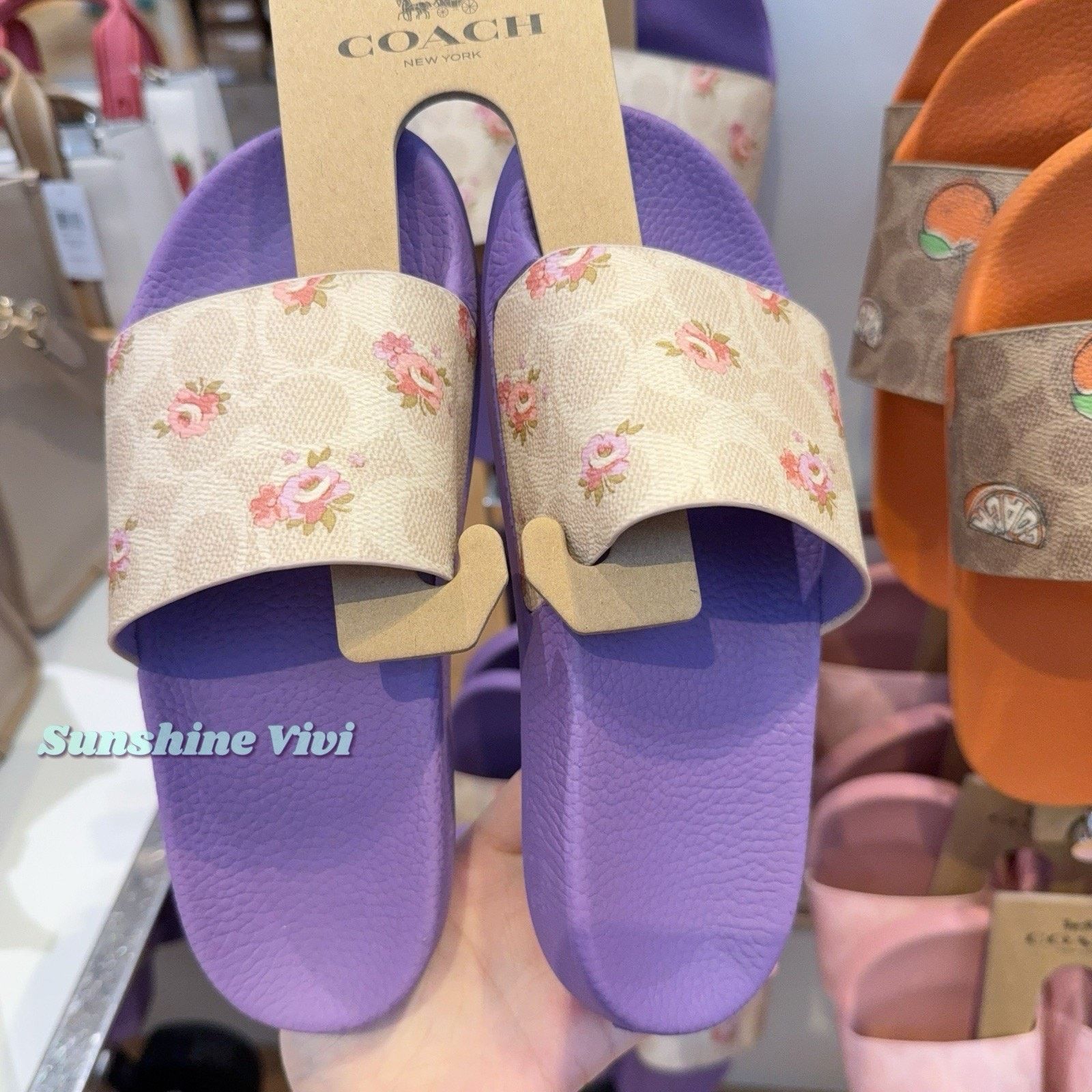 Coach New Coach women Udele Sport Slide Floral Sand CAR30 US 5 Size US 5 / IT 35 - 1 Thumbnail