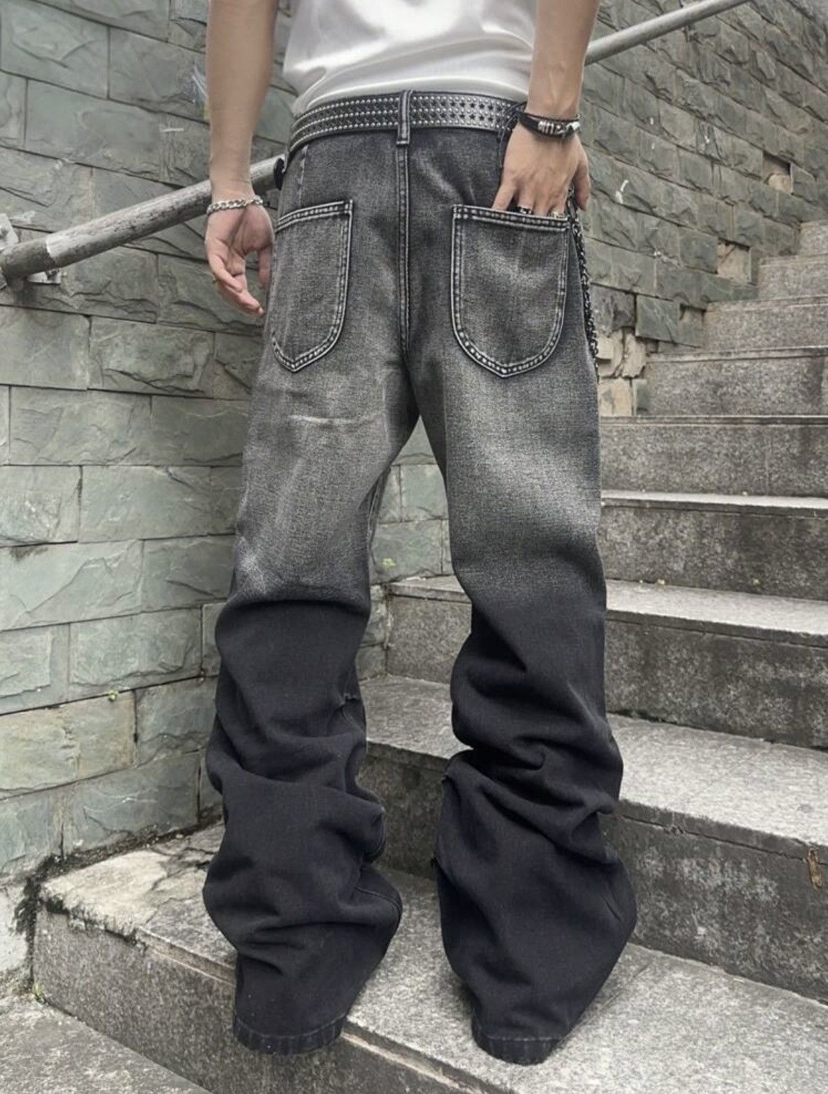 Other Y2k ripped baggy flared jeans Size US 34 / EU 50 - 2 Thumbnail