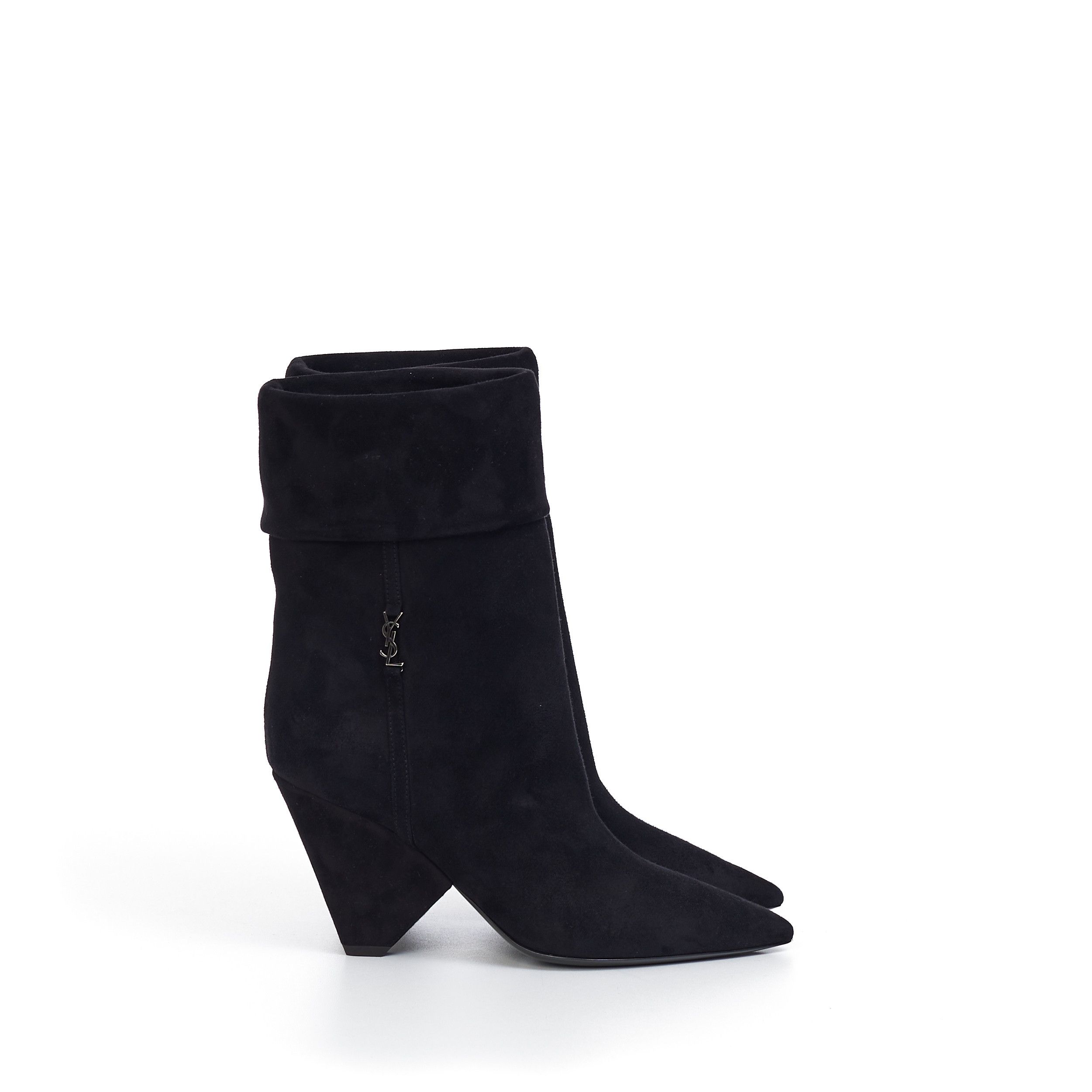 Saint Laurent Paris Niki Ankle Booties In Black Suede Size US 8.5 / IT 38.5 - 8 Thumbnail