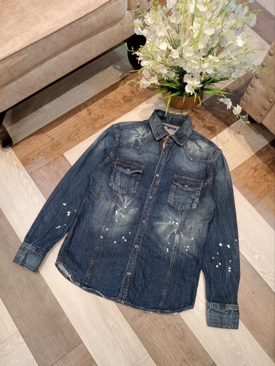 semanticdesign SEMANTIC DESIGN JAPAN PAINTER DENIM SHIRT - SIZE L Size US L / EU 52-54 / 3 - 3 Thumbnail