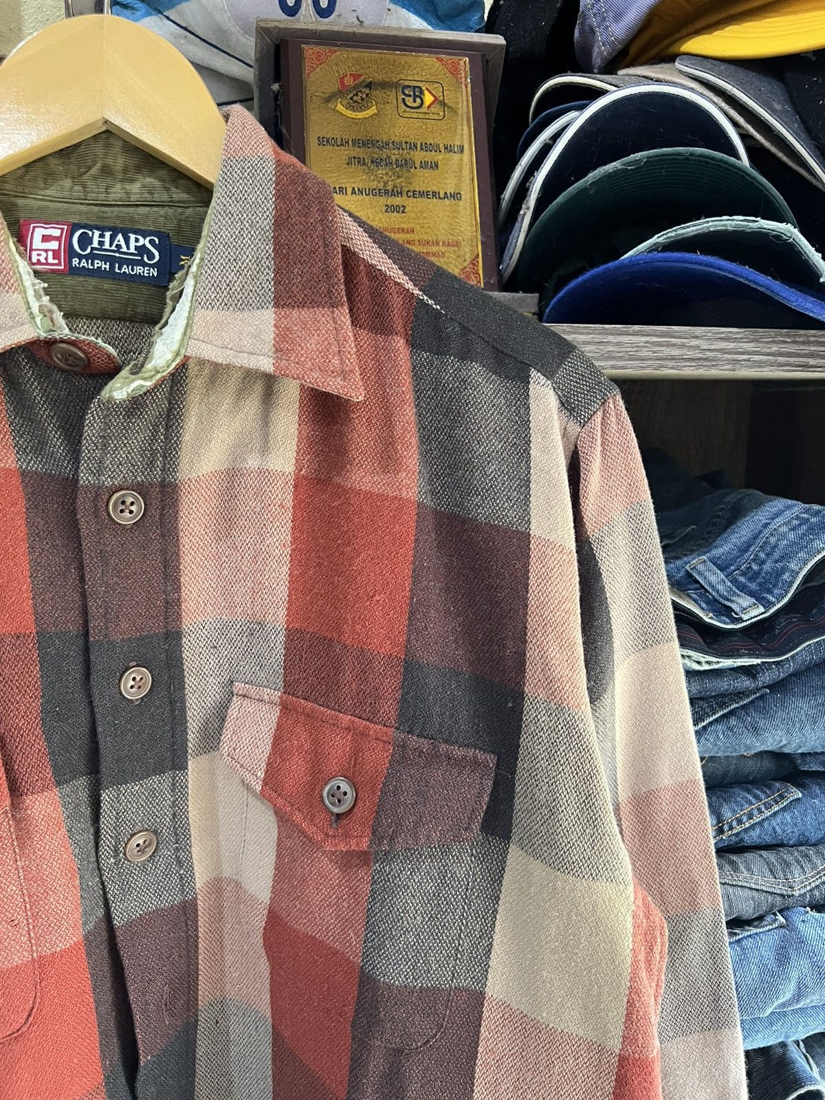 Chaps Ralph Lauren 🔥Vintage Distressed Chaps Ralph Lauren Flannel Size US M / EU 48-50 / 2 - 5 Thumbnail