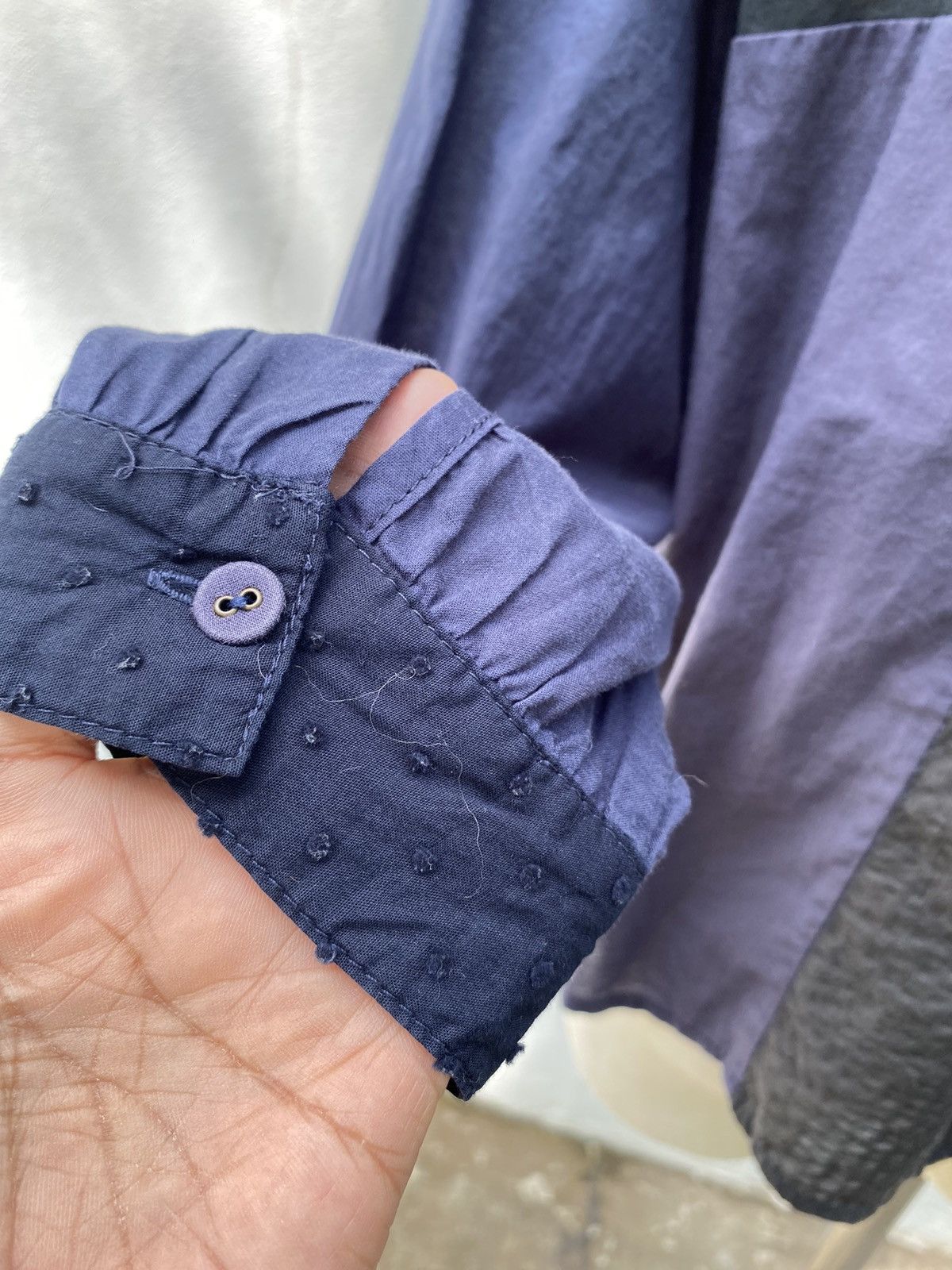 Designer × Japanese Brand l'atelier du savon Patchwork Navy and Beige Blouse Size M / US 6-8 / IT 42-44 - 5 Thumbnail