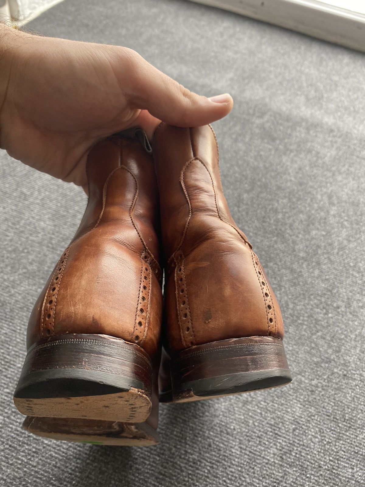 Handmade 🔥Bowen leather lace up chelsea uk6 1/2 boots rare handmade Size US 7.5 / EU 40-41 - 12 Thumbnail
