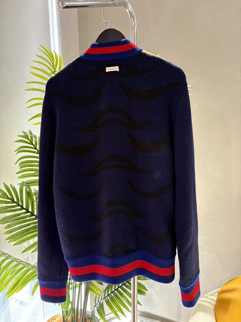 Gucci Gucci Dark blue tiger head knitted jacket 2502-Nextarrow Size US S / EU 44-46 / 1 - 2 Thumbnail