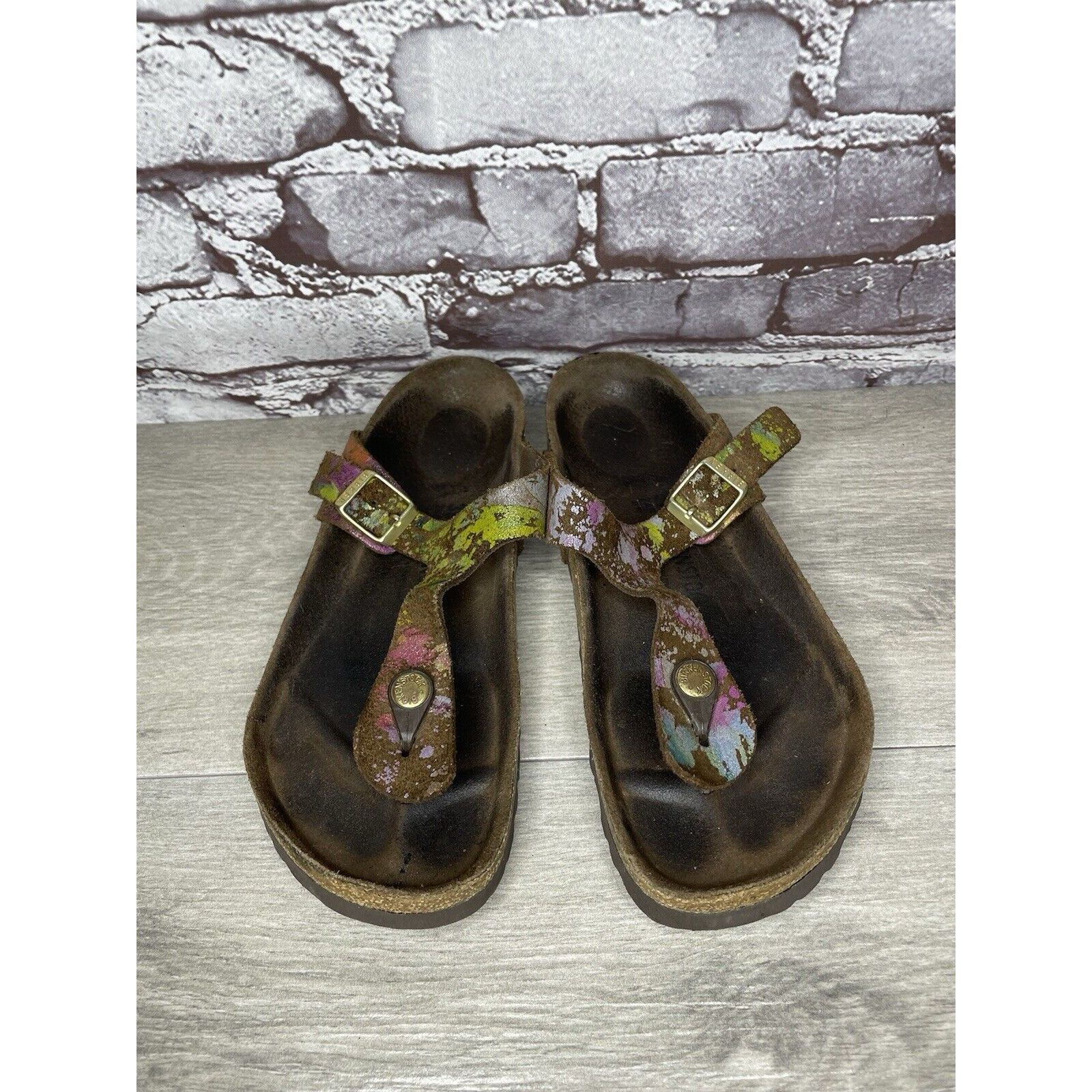 Birkenstock Birkenstock Gizeh Paint Splatter Multicolor Thong Sandals Wo Size US 8 / IT 38 - 15 Thumbnail
