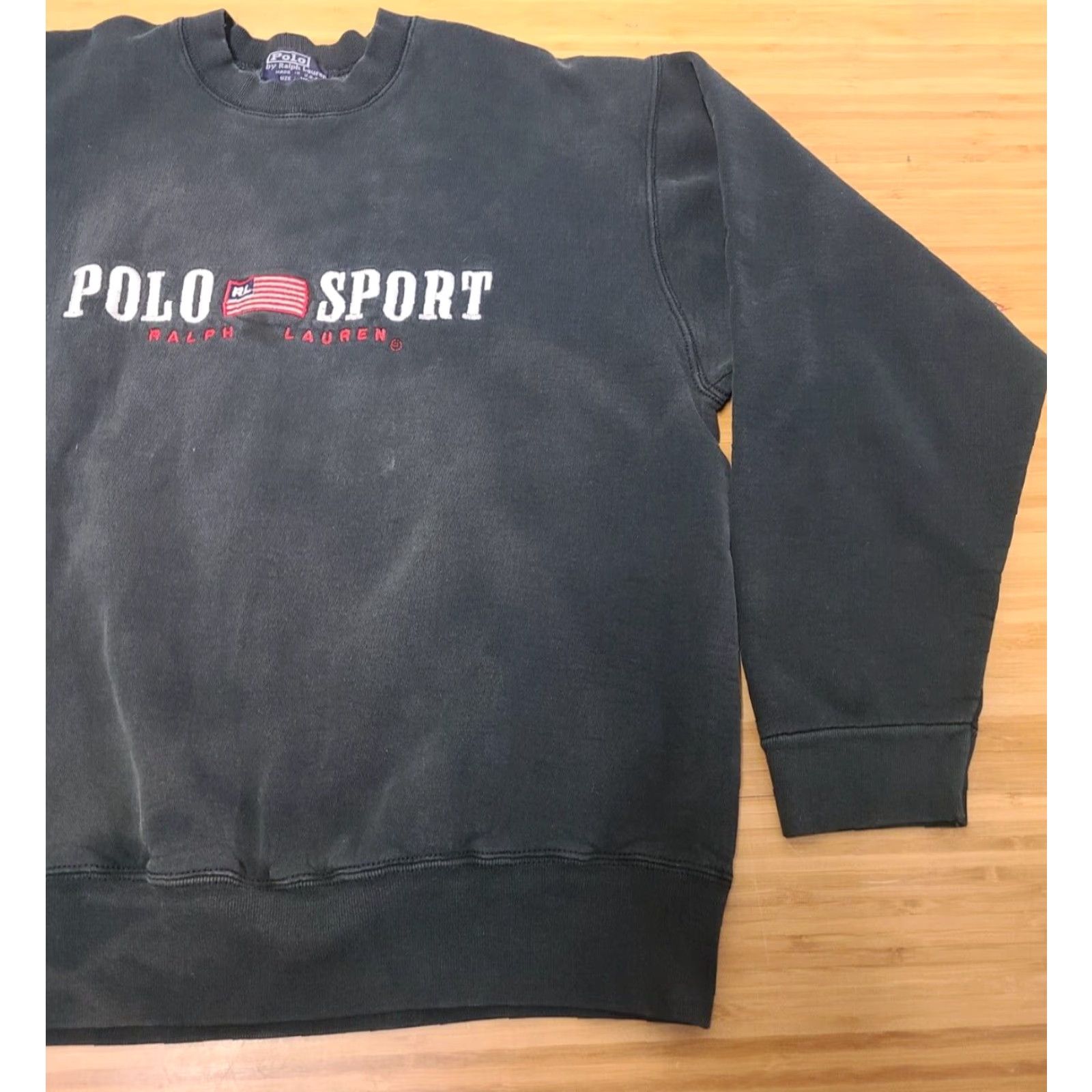 Vintage VINTAGE Polo Sport Ralph Lauren Sweatshirt Crewneck 2XL Black Logo Embroidered Pullover Men 90s Sports Size US XXL / EU 58 / 5 - 2 Thumbnail