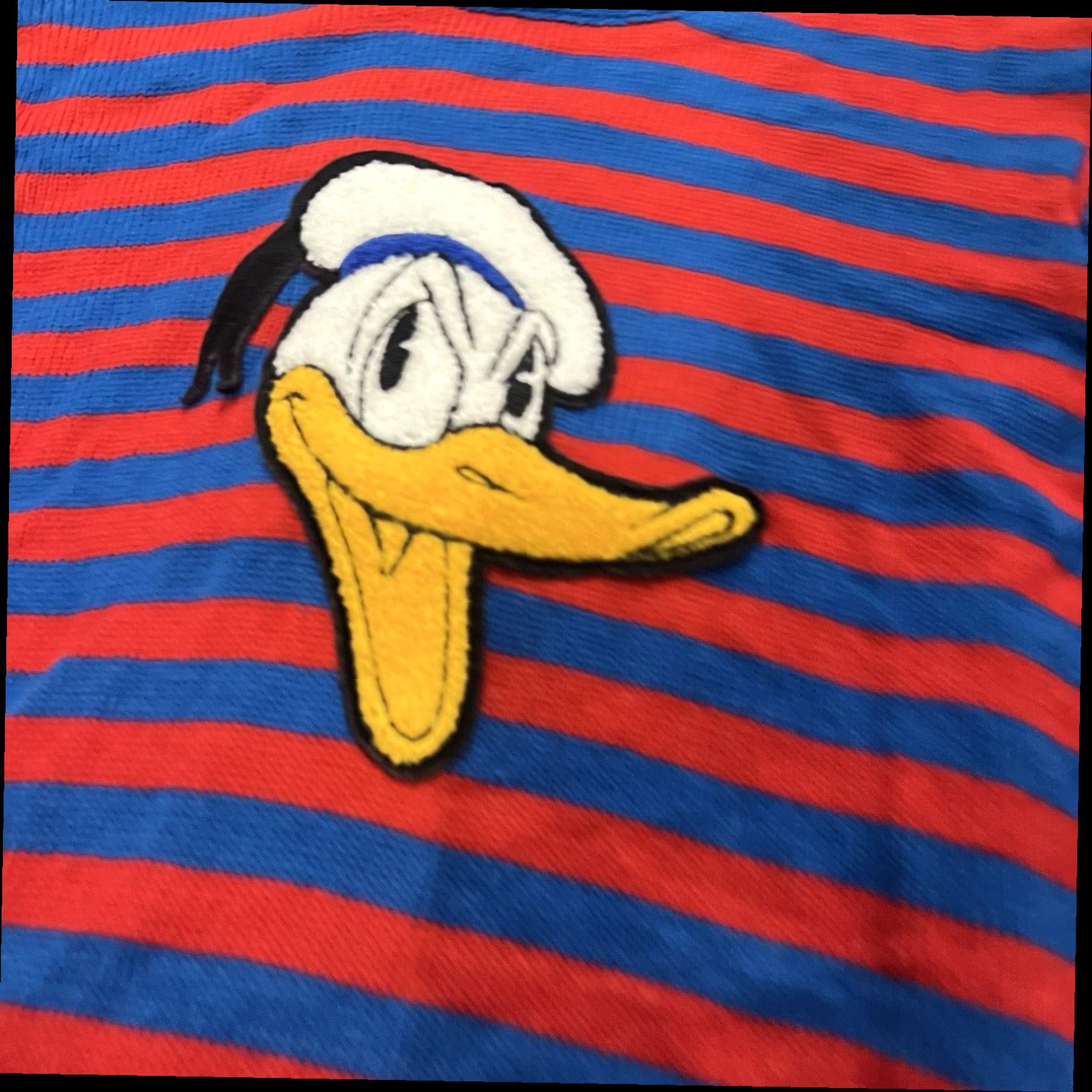 Disney Disney X Forever 21 Donald Duck Red Blue Striped Knit Sweater Men's Sz L Size US L / EU 52-54 / 3 - 4 Thumbnail