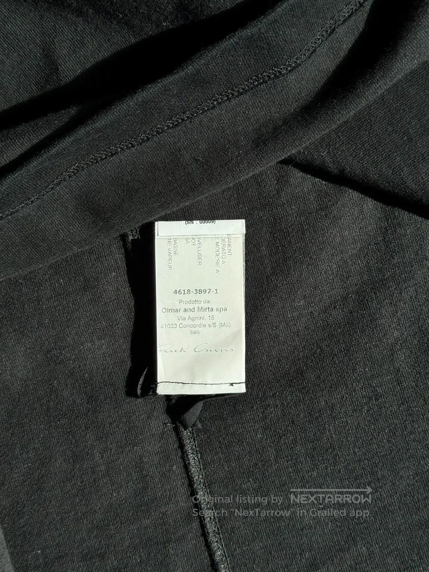 Rick Owens Rick Owens Men's Long Crew Neck T. Size US M / EU 48-50 / 2 - 6 Thumbnail