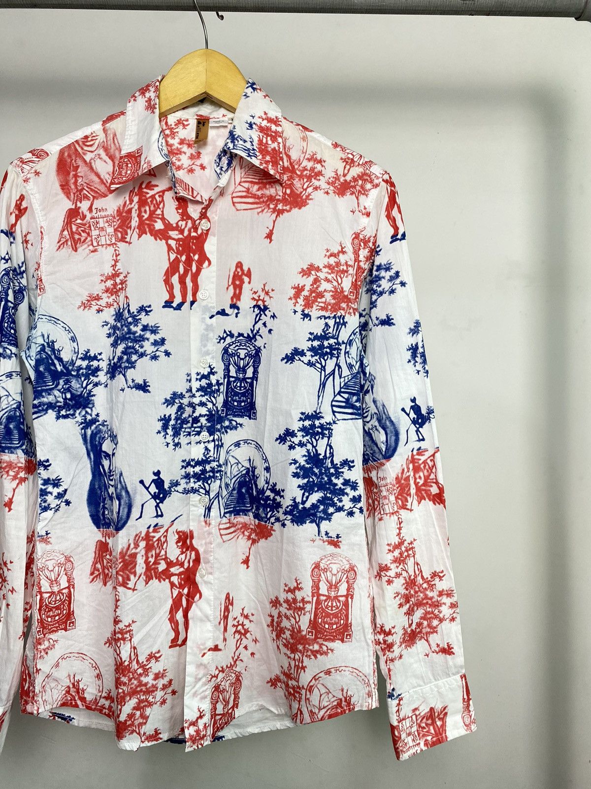 John Galliano Vintage John Galliano Light Cotton Printed Shirt Size US M / EU 48-50 / 2 - 2 Thumbnail