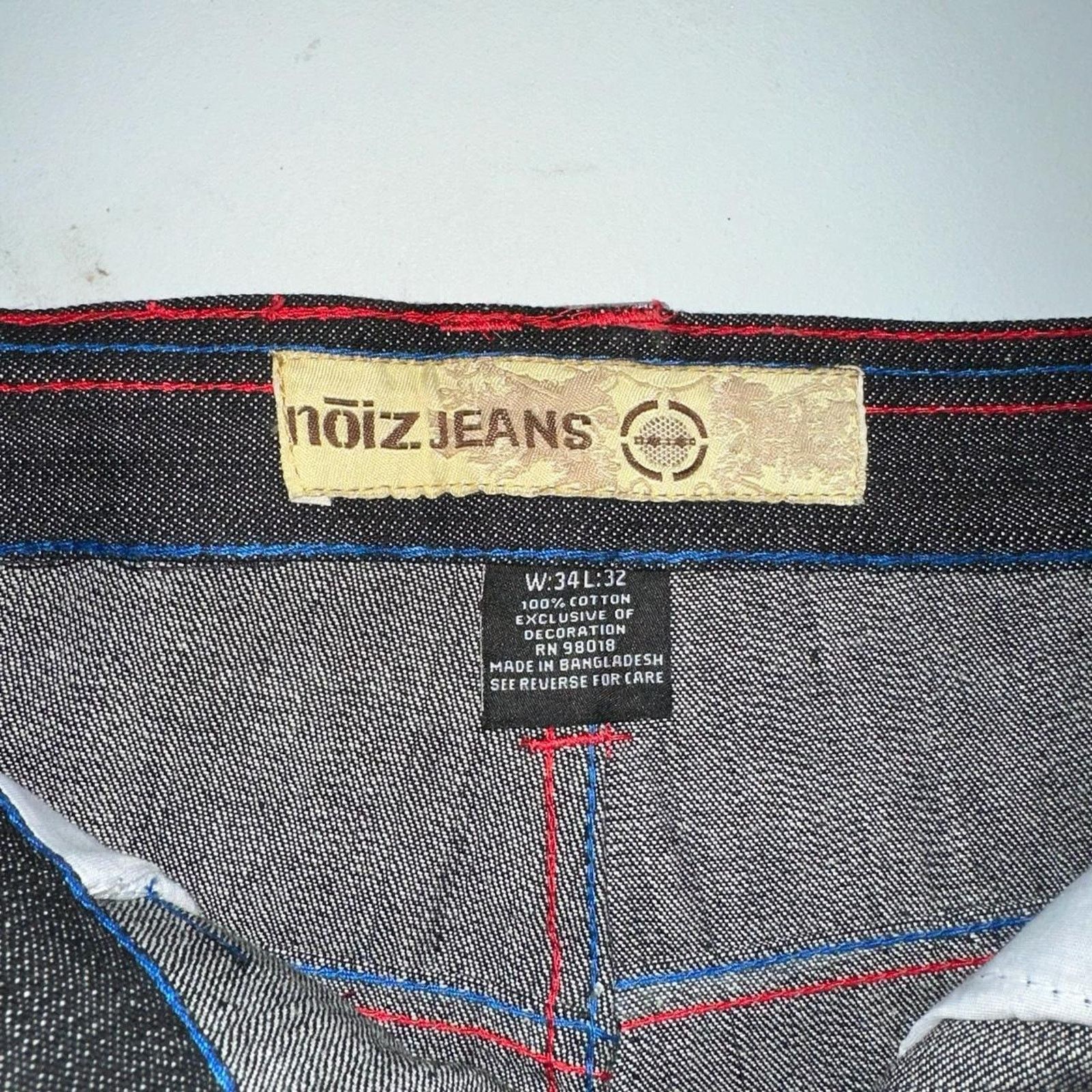 Vintage Vintage baggy y2k noiz black raw denim embroidered Size US 34 / EU 50 - 4 Thumbnail