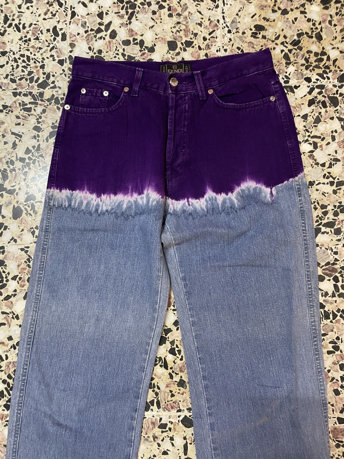 Fendi Vintage Fendi Roma Italy Couture Tie dye jeans Collection Size US 30 / EU 46 - 4 Thumbnail