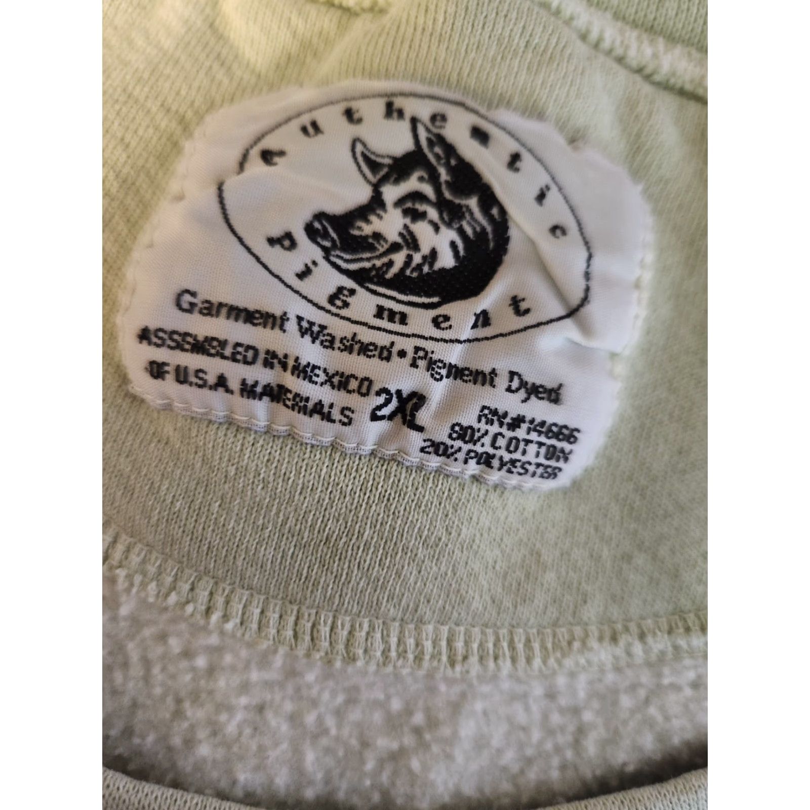 Vintage VINTAGE Pigment 90s Green Sweatshirt Crew Neck 2XL Men Pullover Graphic Print Heavyweight Cotton Polyester MEXICO Styled Many Friends Size US XXL / EU 58 / 5 - 2 Thumbnail