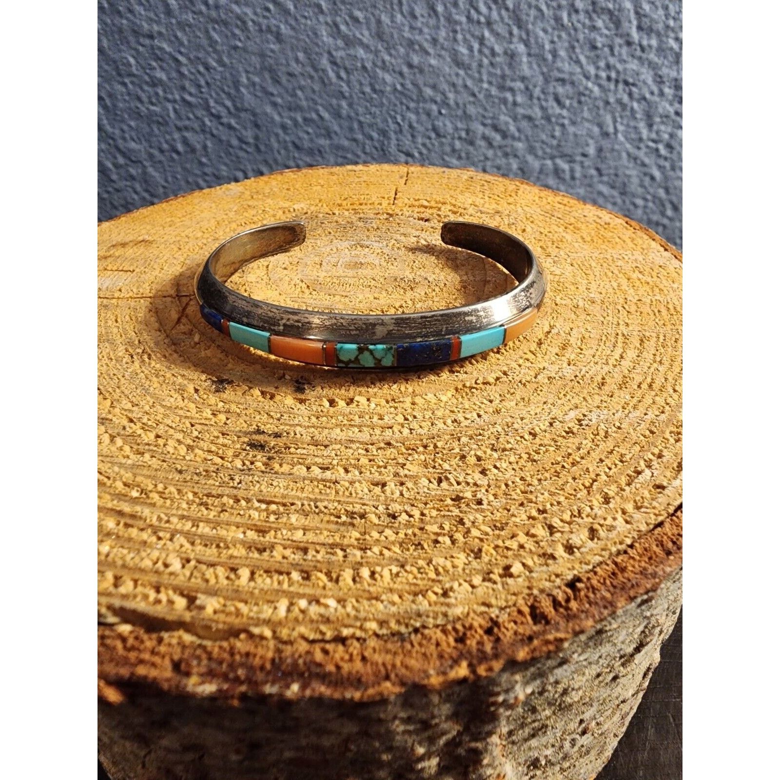 & Other Stories × HUNI Design Zuni WM Sterling Silver Cuff Bracelet Turquoise Lapis Coral Size ONE SIZE - 1 Thumbnail