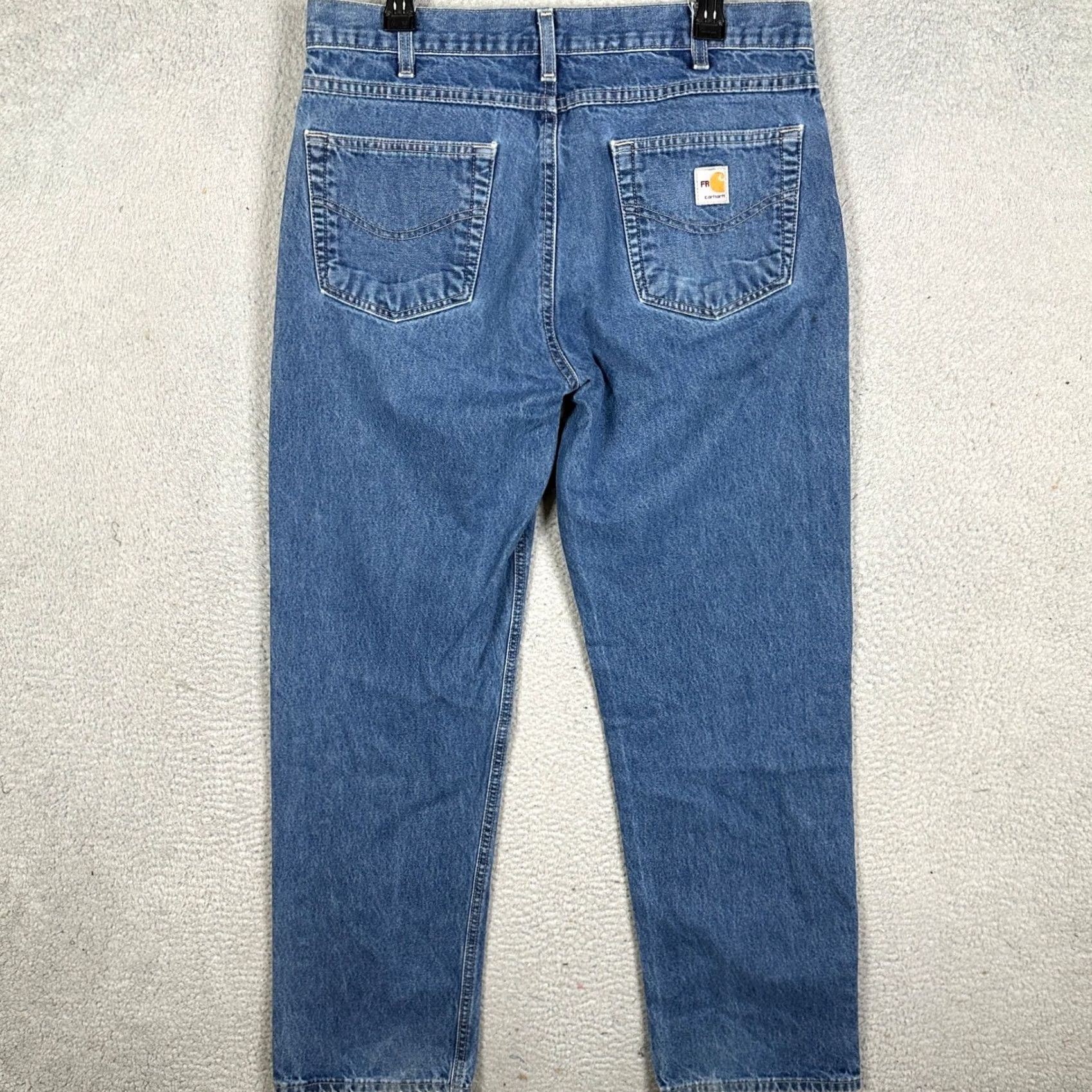 Carhartt Carhartt FR Cat 2 Work Jeans Mens 35X32 Blue Flame-Resistant Straight Leg EUC Size US 35 - 2 Thumbnail