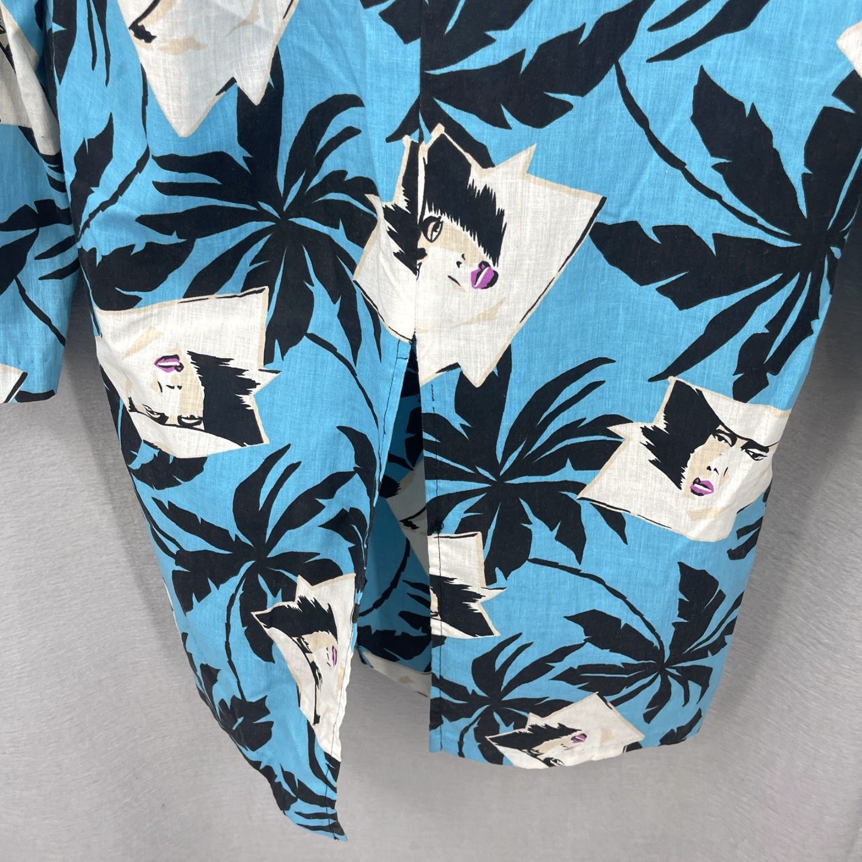 Vintage VINTAGE 90s Kimono Blouse Women Medium Blue Geometric Logo 80s Casual Women's Top Size M / US 6-8 / IT 42-44 - 4 Thumbnail
