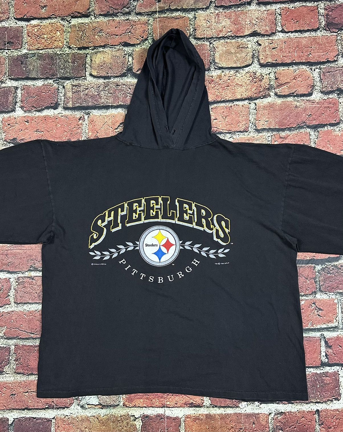 Chalk Line Vintage 1993 PITTSBURGH STEELERS Long Sleeve Hoodie Tee Size US L / EU 52-54 / 3 - 2 Thumbnail