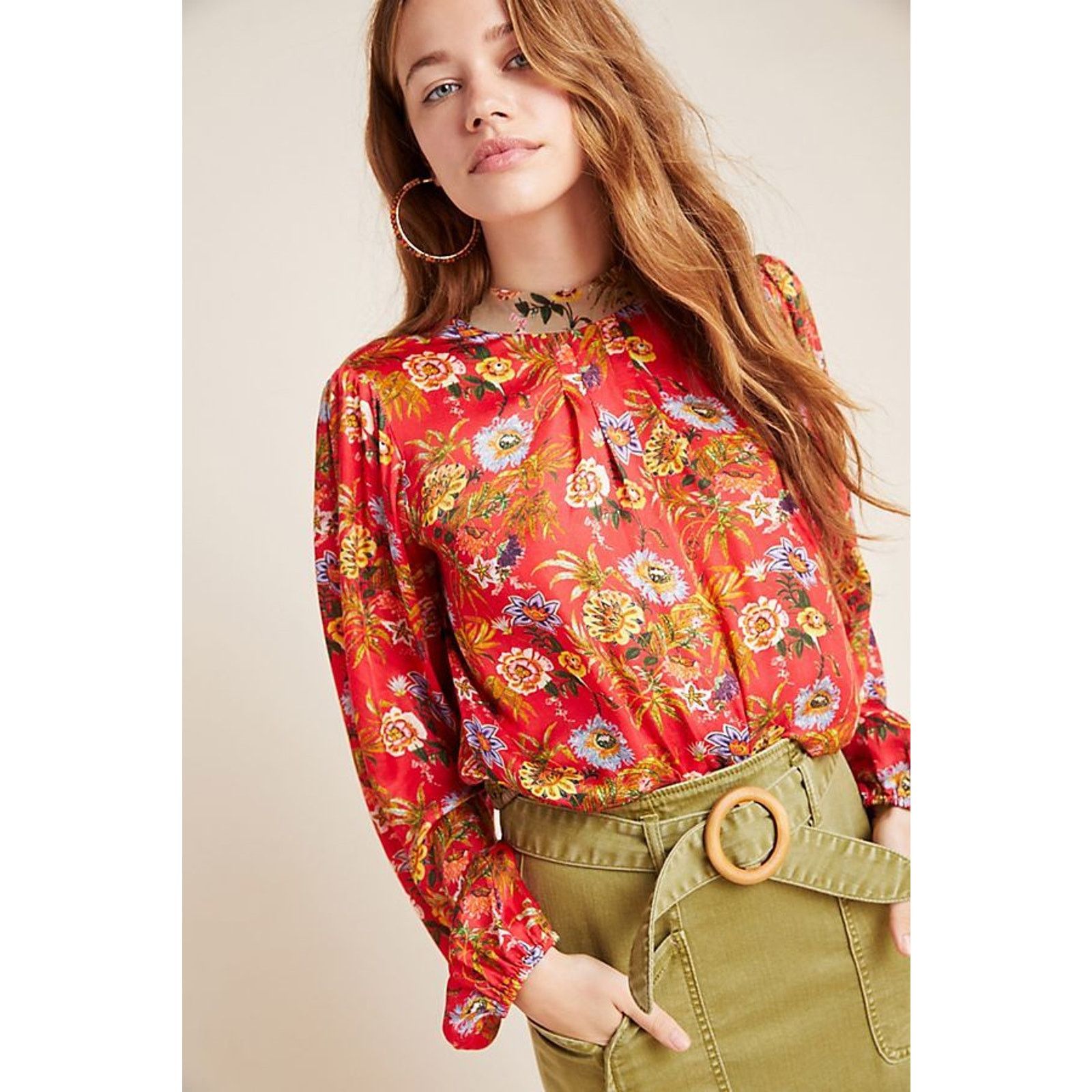 Anthropologie New Nikasha Toscana Peasant Floral Blouse by $160 X-SMALL Size XS / US 0-2 / IT 36-38 - 1 Thumbnail