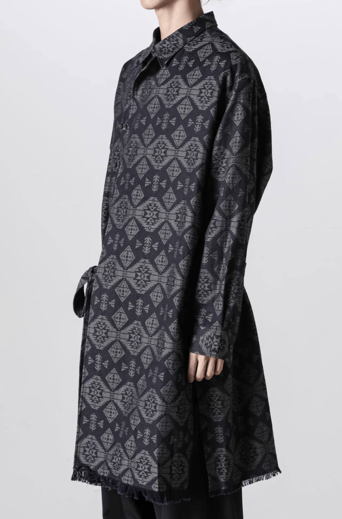Yohji Yamamoto Pour Homme Left 2 Layerd Pattern Gown Blouse