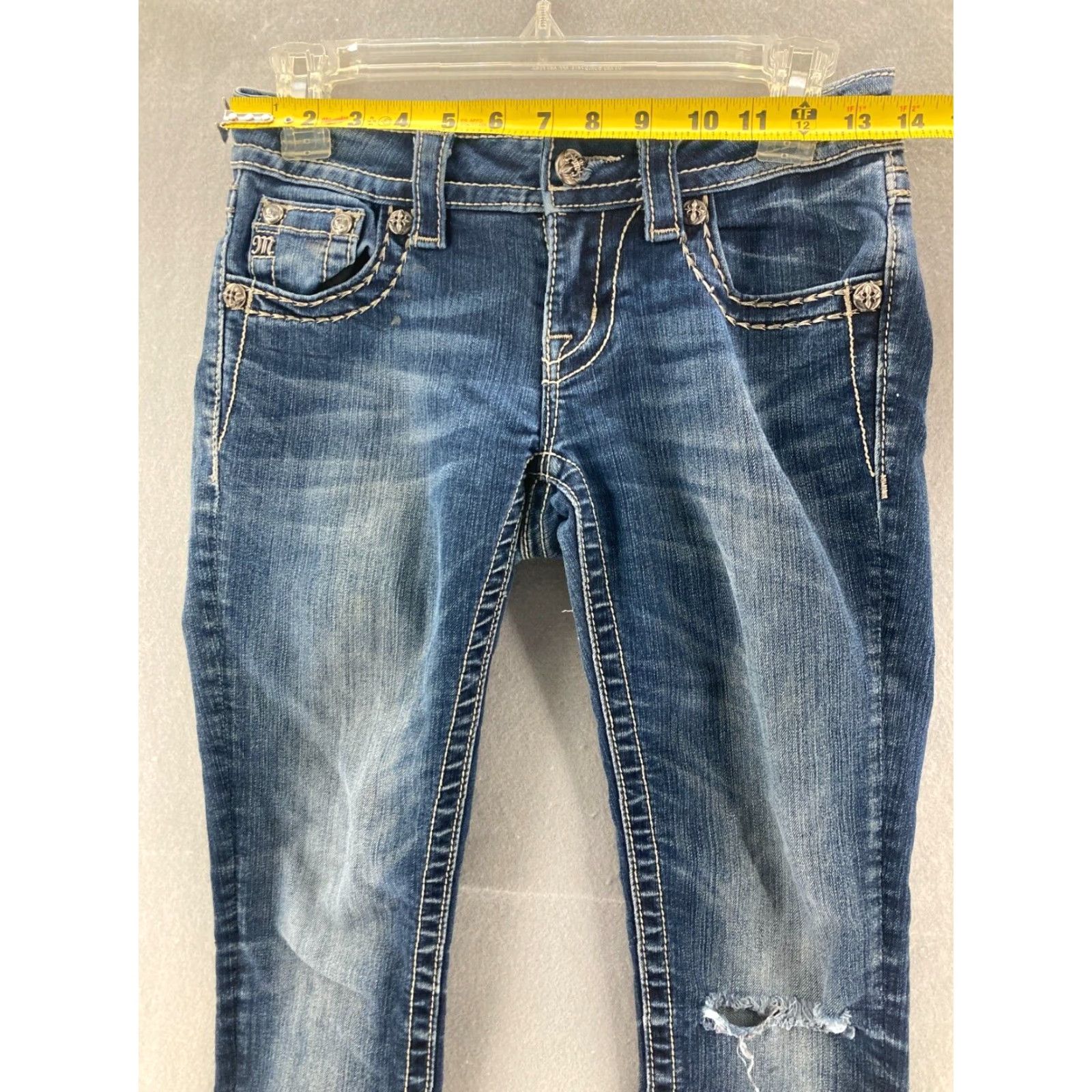 Miss Me Miss Me Jeans Signature Rise Skinny Embellished Cross 25 Women 26 Blue Denim 5-Pocket Design Slim Regular Jeans Size 26" / US 2 / IT 38 - 2 Thumbnail