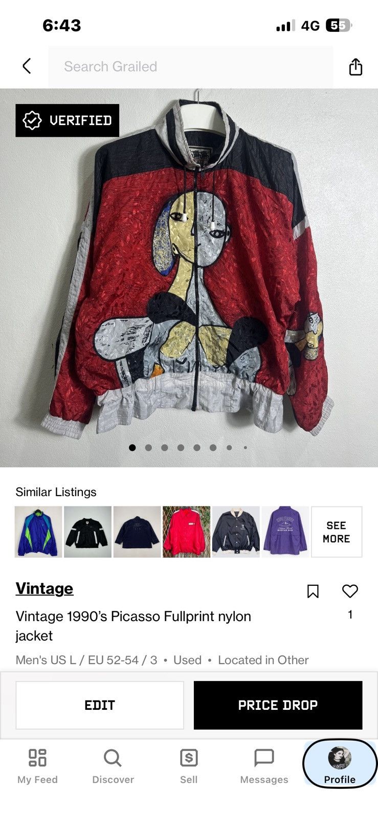 Vintage Vintage 1990’s Picasso Fullprint nylon jacket Size US L / EU 52-54 / 3 - 2 Thumbnail