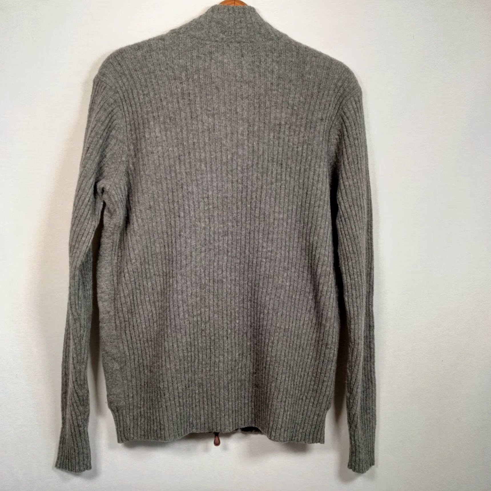 Vintage VINTAGE Maker & Co. Cardigan Sweater M Gray Extra Fine Merino Wool Quilted Slim Fit Mens Size US M / EU 48-50 / 2 - 2 Thumbnail