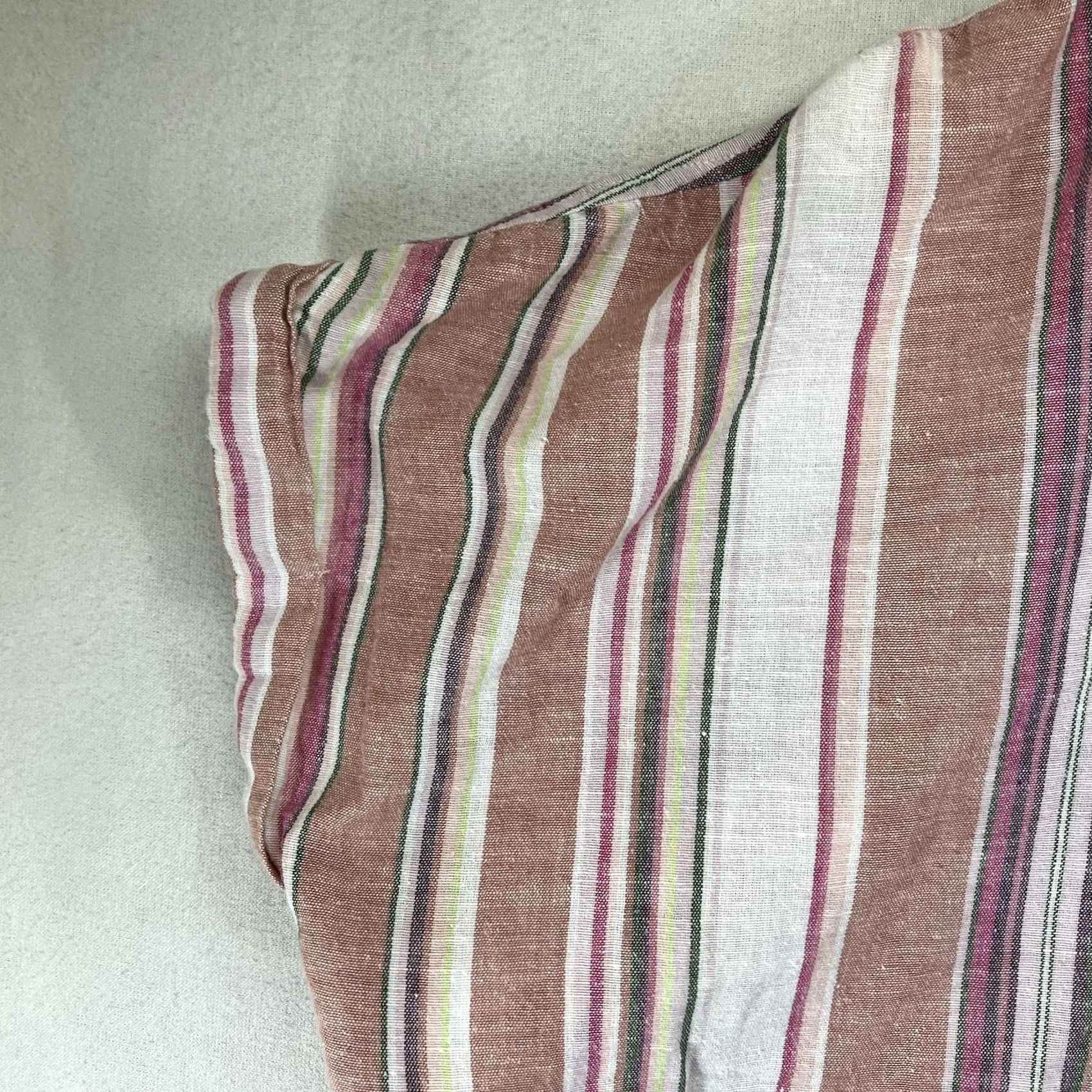 Lucky Brand Lucky Brand Shirt XL Women's Muted Neon Striped Cotton Linen Pearl Button Size XL / US 12-14 / IT 48-50 - 6 Thumbnail
