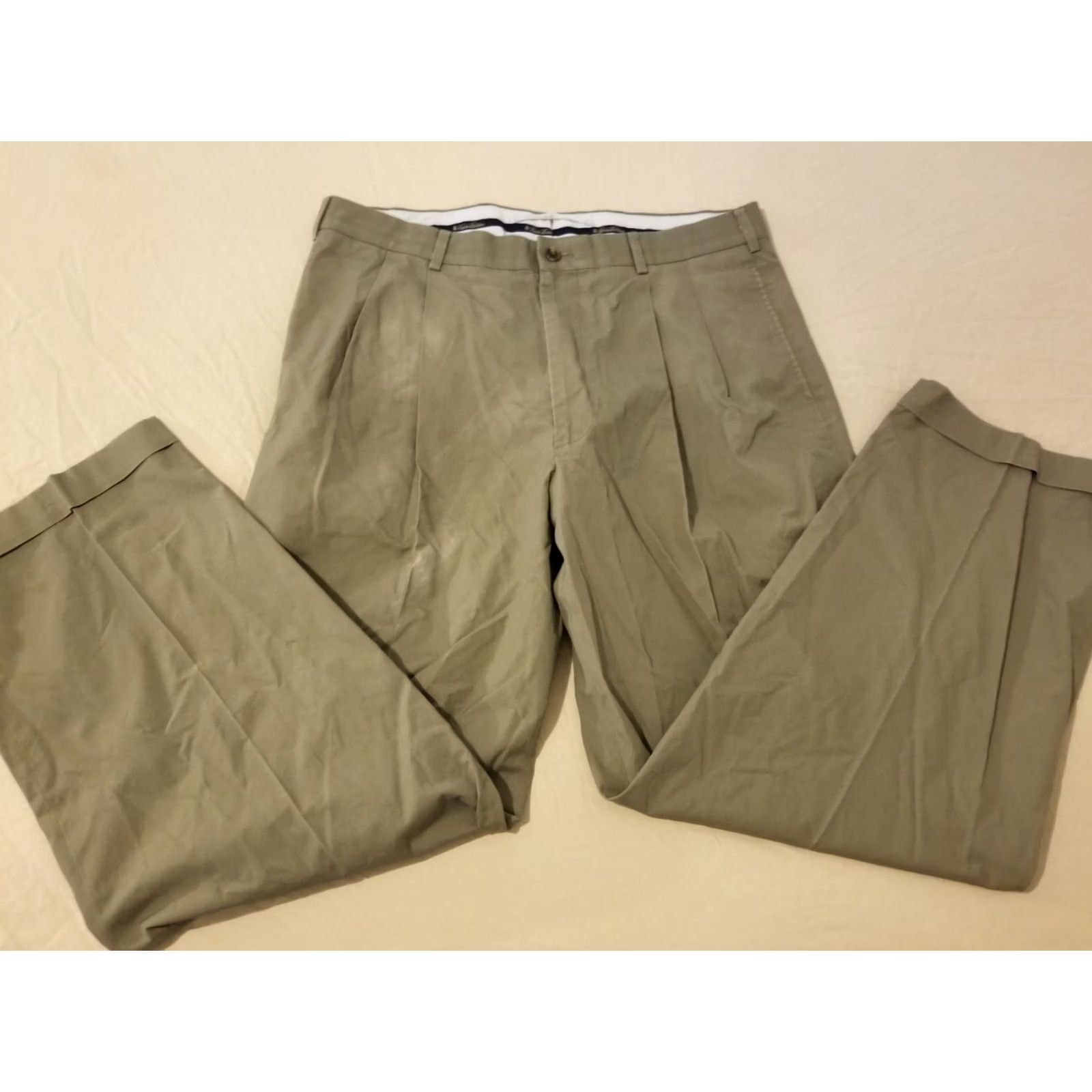 Brooks Brothers Mens Brooks Brothers Khaki Pants Chino Trouser Cotton Dress Slack 36x34 35x30 Beige Size US 36 / EU 52 - 3 Thumbnail