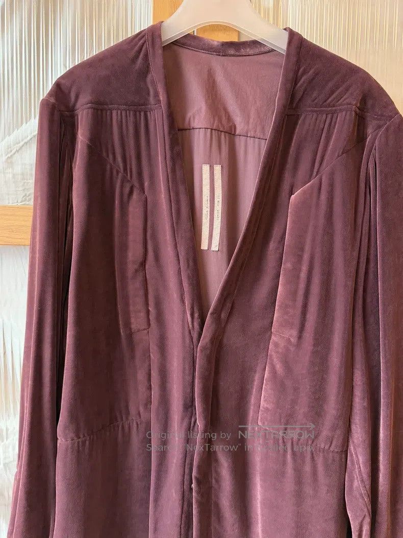 Rick Owens Rick Owens Peach Grey Velvet Open-Cardigan Jacket Size S / US 4 / IT 40 - 3 Thumbnail
