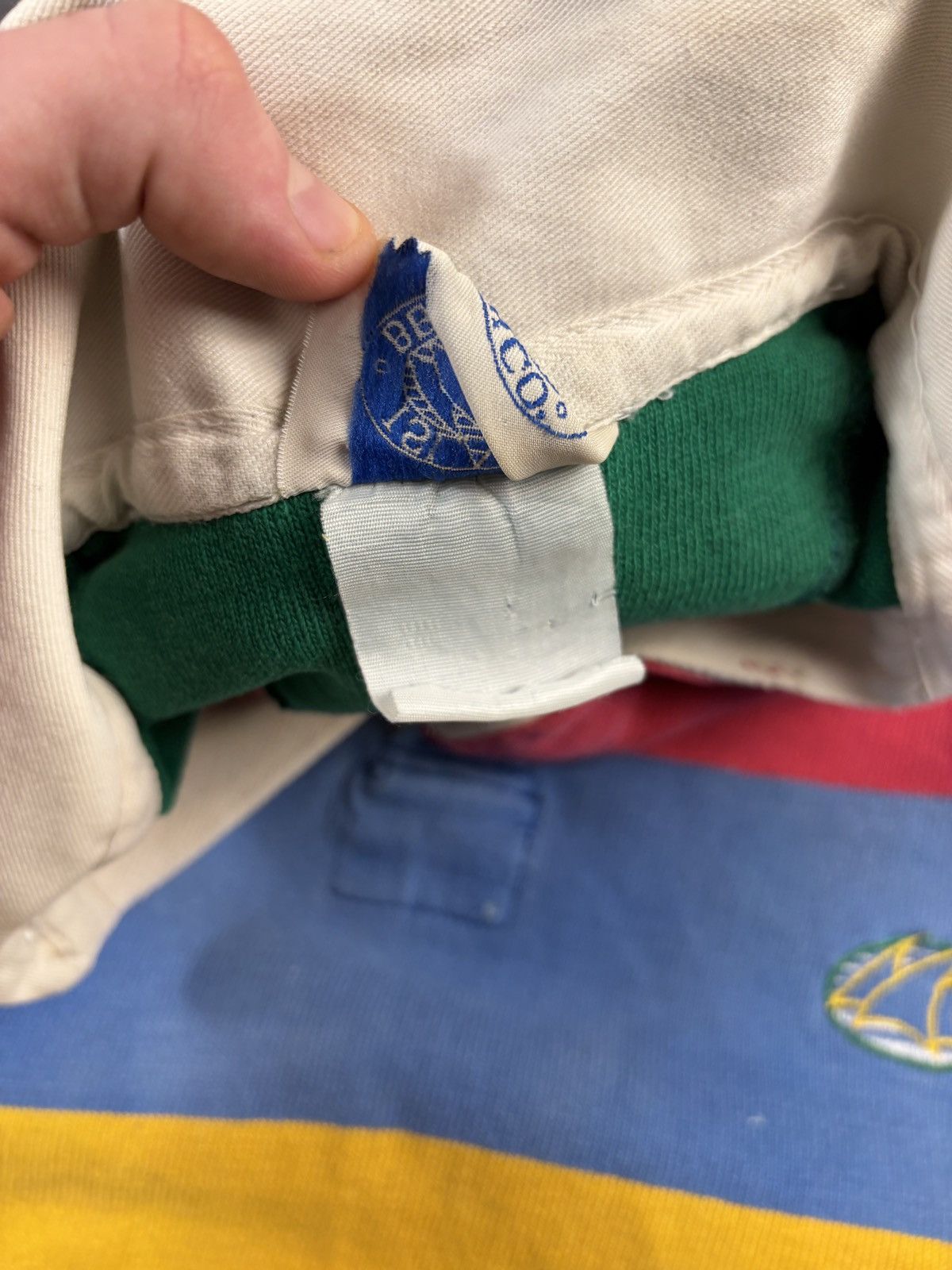 Vintage Vintage Rugby Polo Longsleeve Faded Cropped Striped 80s 90s Size US M / EU 48-50 / 2 - 5 Thumbnail