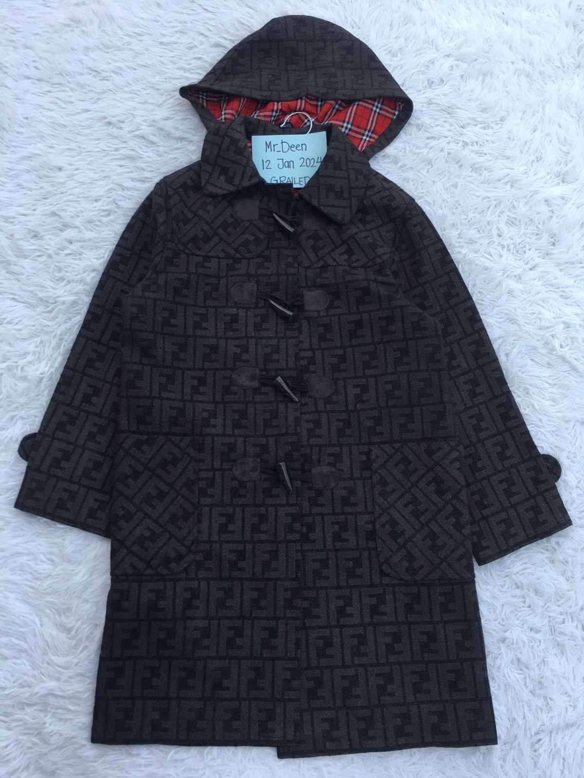 Fendi Rare Vintage FENDI Monogram Hooded Wool Coat/ Jacket Size US S / EU 44-46 / 1 - 5 Thumbnail