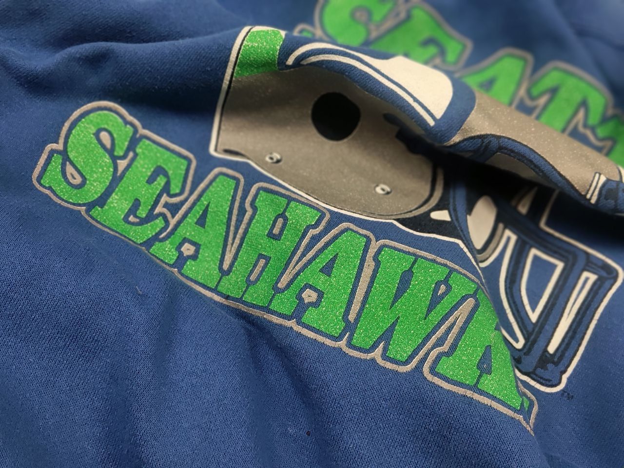 Vintage Vintage 80's Seattle Seahawks Logo Blue Crew neck Sweatshirt Size US M / EU 48-50 / 2 - 15 Thumbnail