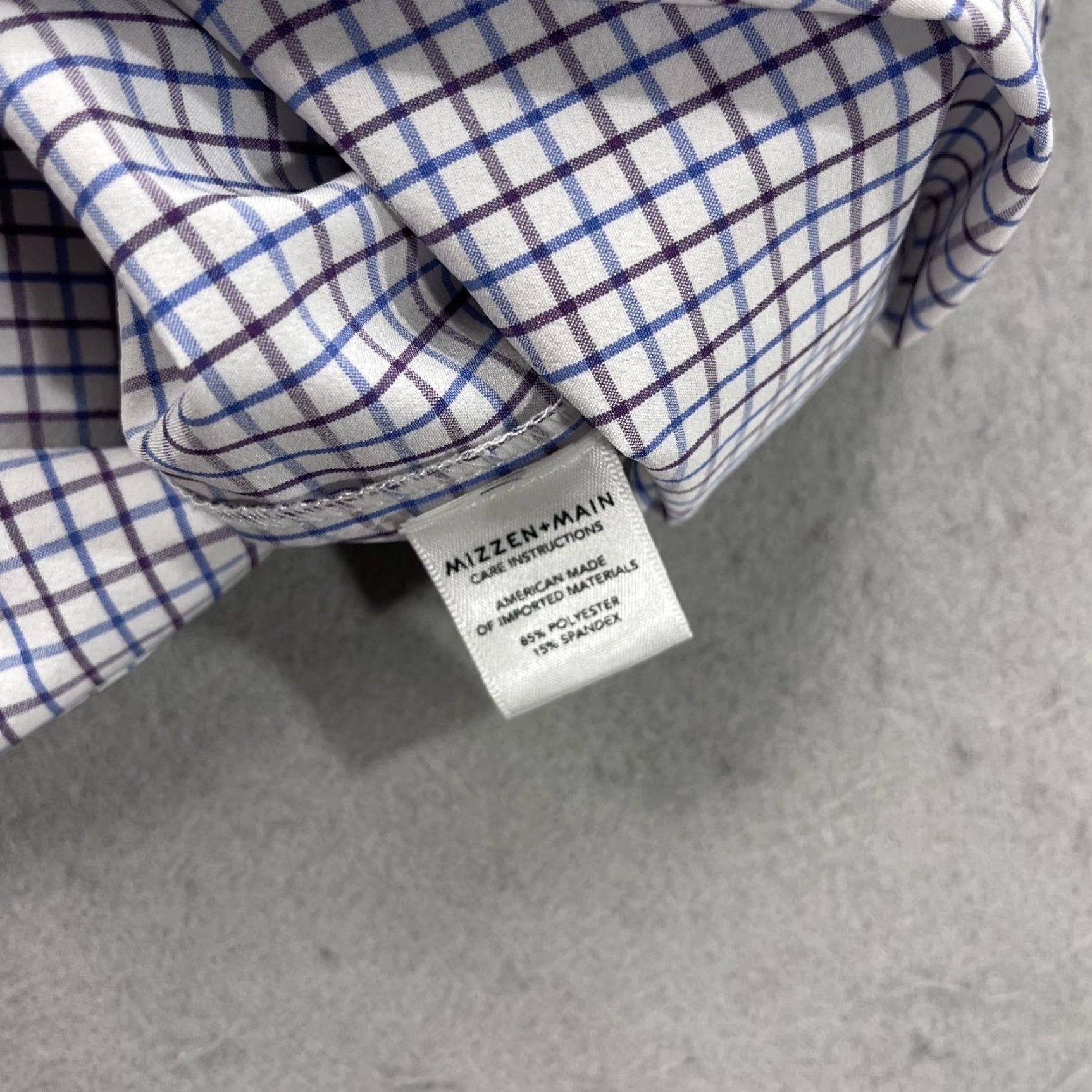 Mizzen+Main Mizzen+Main Shirt Mens 2XL Trim Fit White Blue Check Performance Stretch Shirt Mens 2XL White Blue Check Mizzen+Main Button-Up Casual Preppy 90s? Size US XXL / EU 58 / 5 - 4 Thumbnail