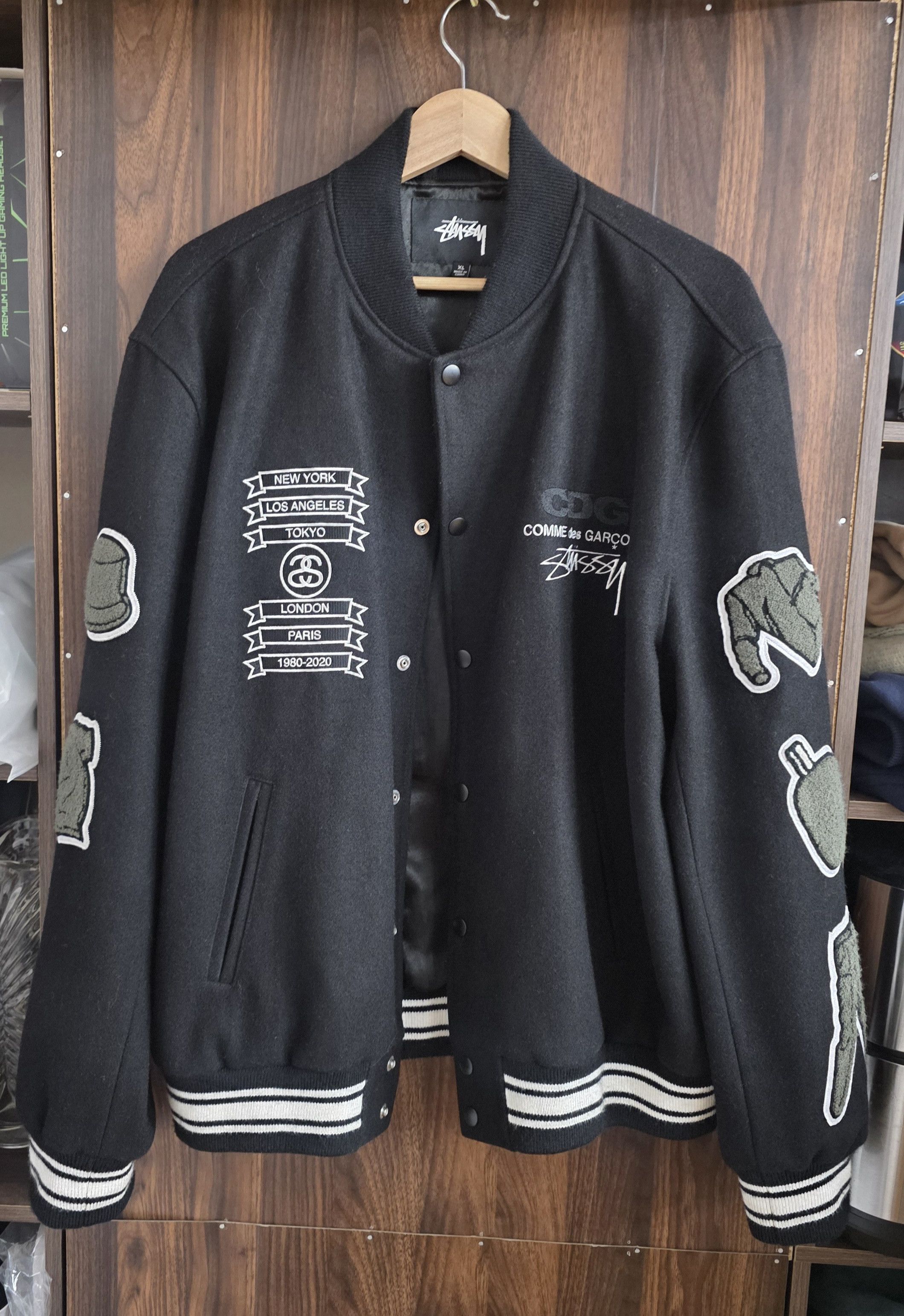 Comme des Garcons × Stussy Stussy x CDG Varsity Jacket Size US XL / EU 56 / 4 - 2 Thumbnail