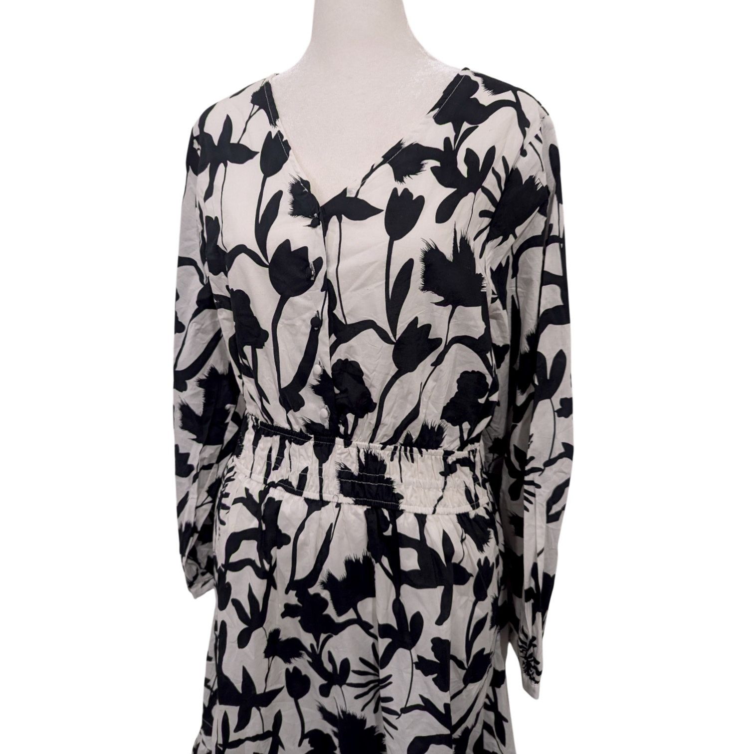 Other Sweet Salt Midi Summer Black and White Floral Dress Large Size L / US 10 / IT 46 - 3 Thumbnail